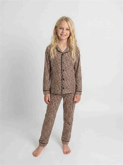 Leopar Desenli Kız Çocuk Pijama Takımı