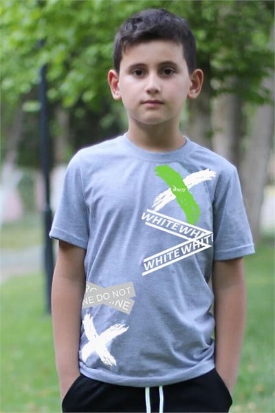 Yuvarlak Yaka Baskılı Sıfır Yaka T-shirt