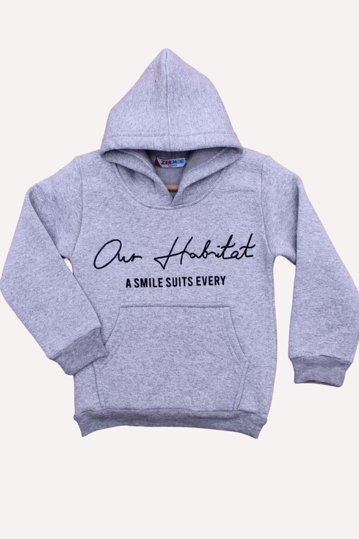 3 İplik Unisex Kapüşonlu Kanguru Cepli Sweatshirt