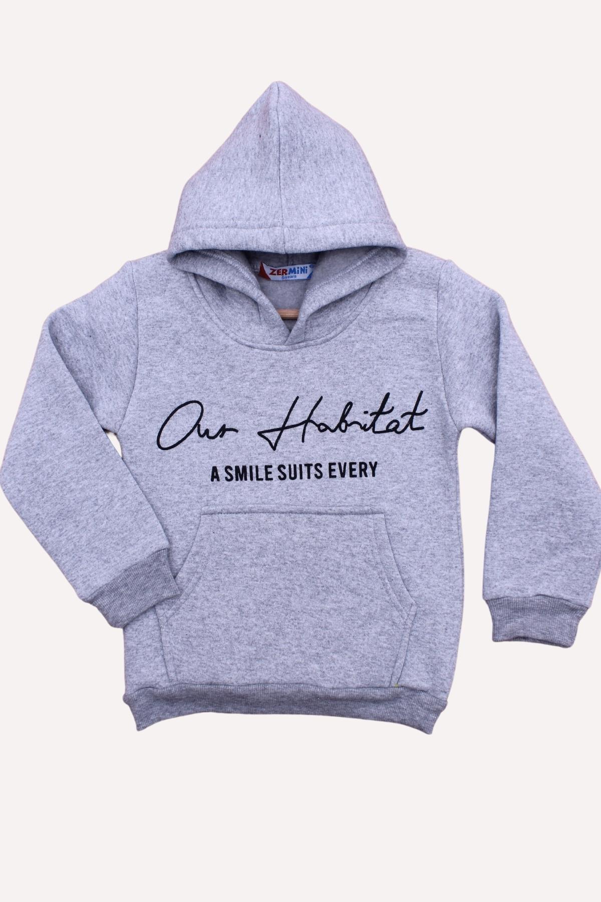 3 İplik Unisex Kapüşonlu Kanguru Cepli Sweatshirt