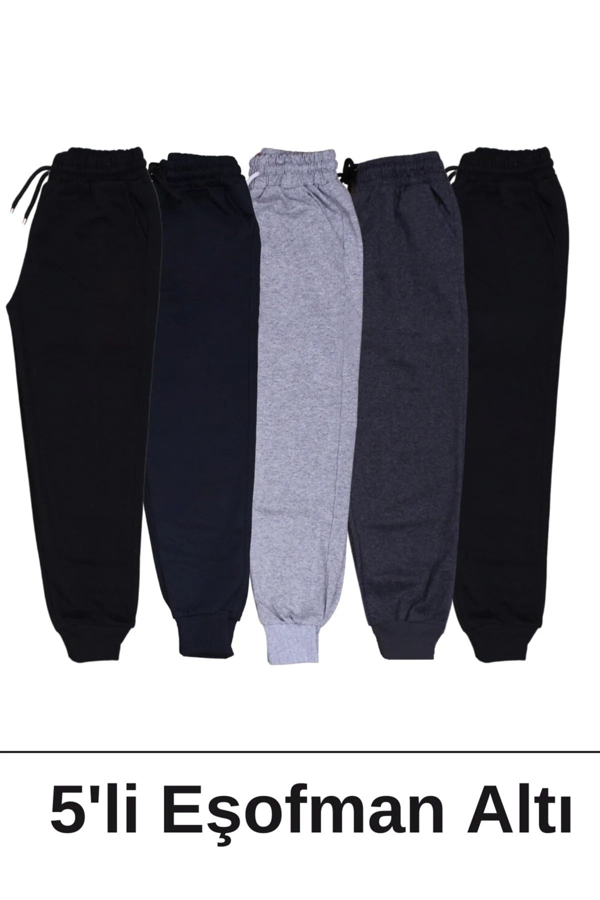 5'Lİ DÜZ BASKISIZ JOGGER ÇİFT CEPLİ ERKEK ÇOCUK EŞOFMAN ALTI