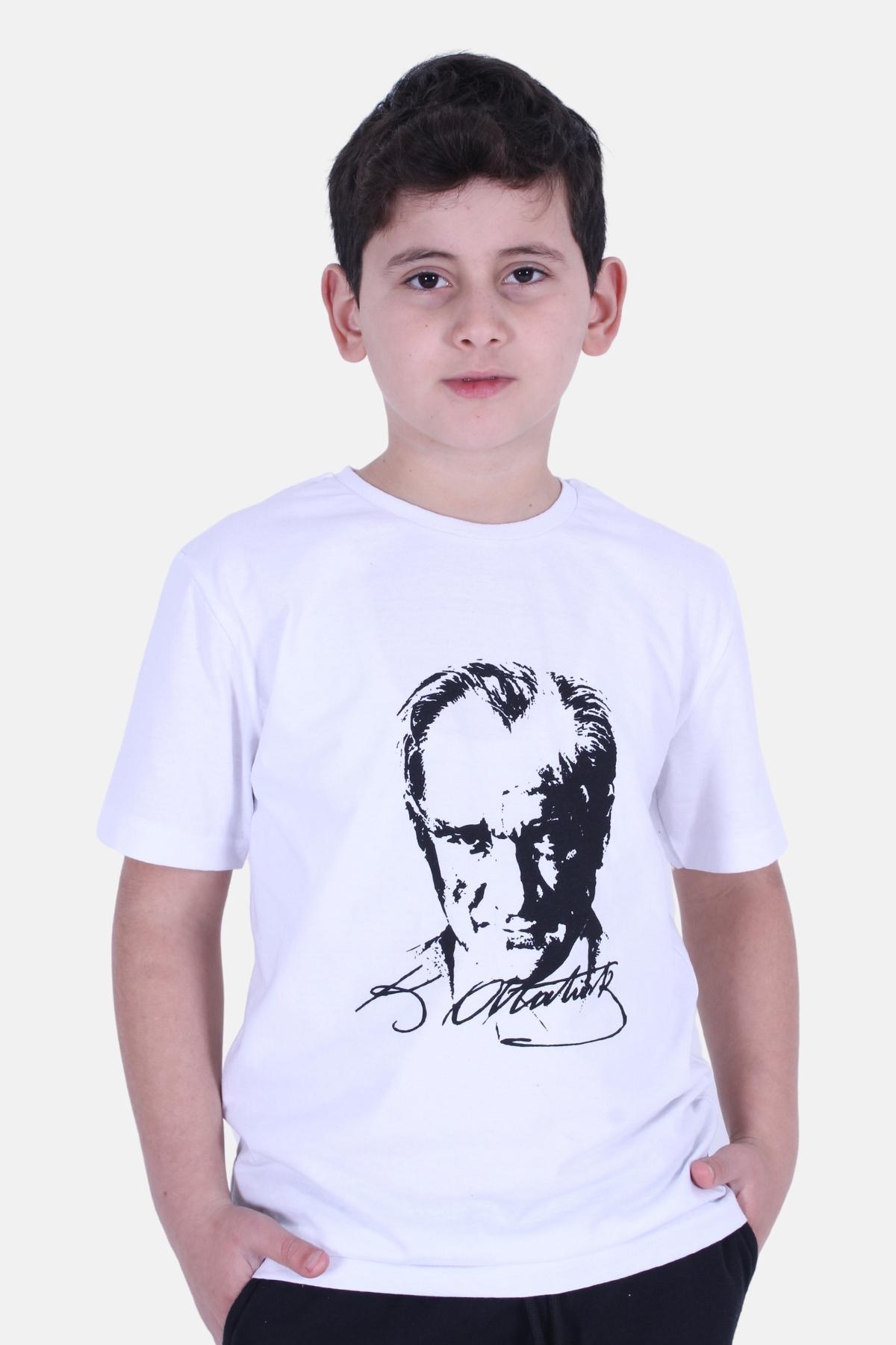 Atatürk Baskılı Imzalı Unisexs T-shırt