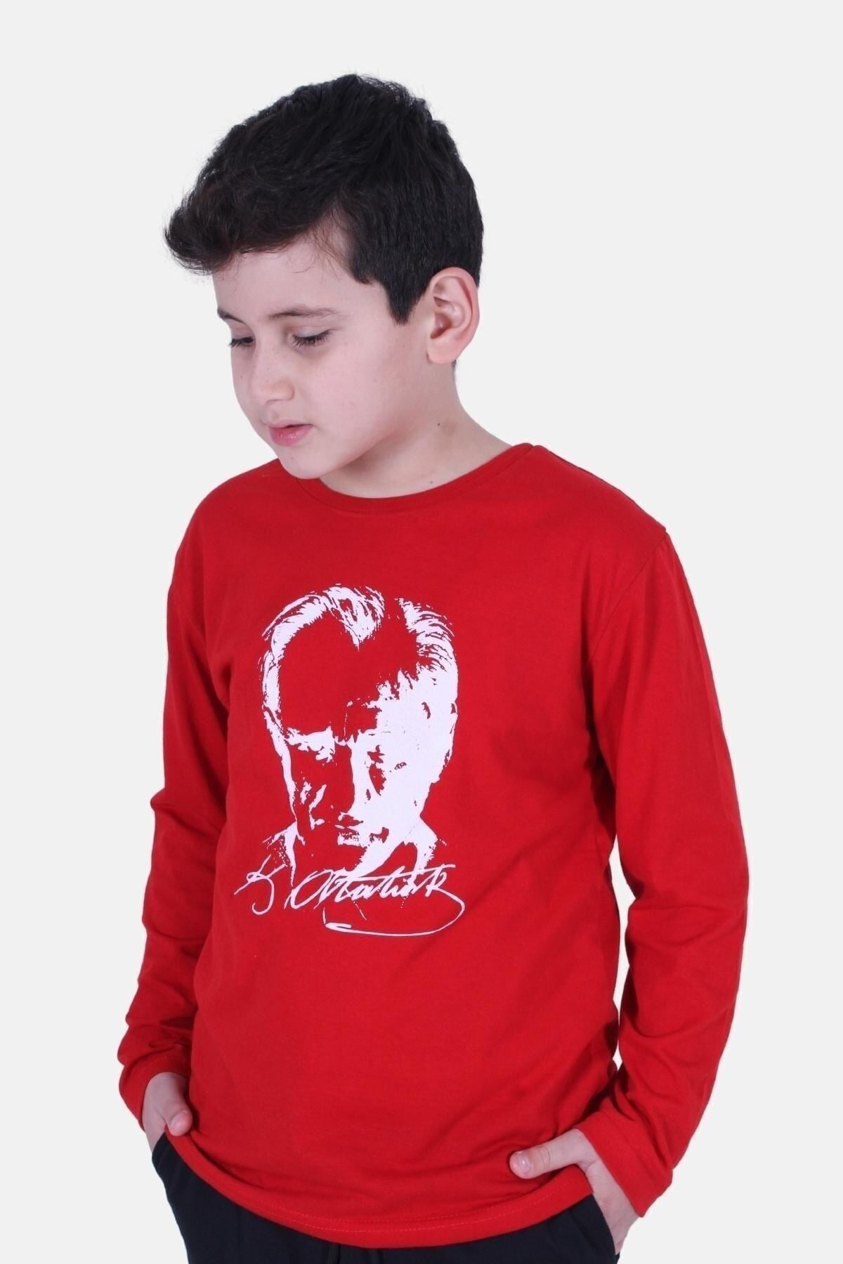 Atatürk Imza Baskılı Unisex Çocuk Sweatshirt