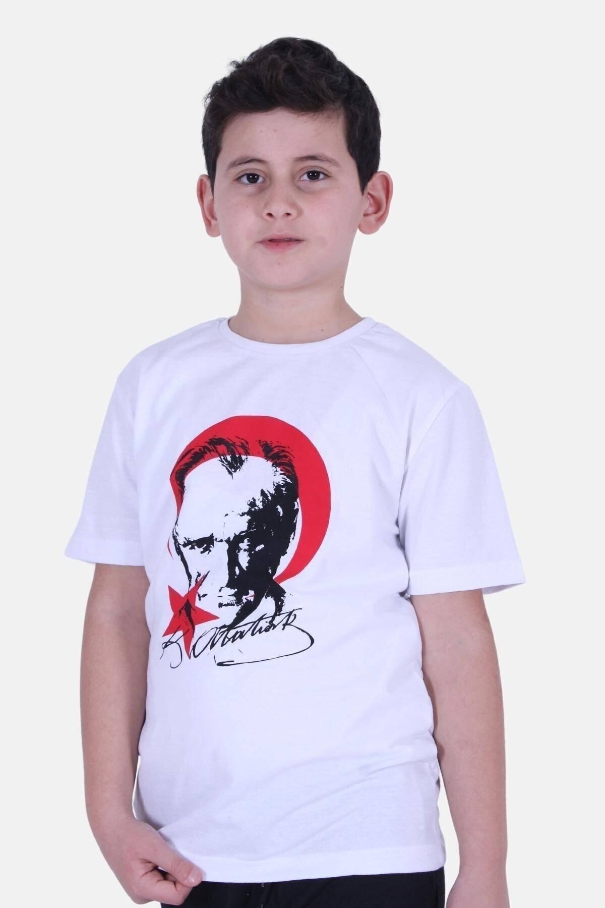 Ay Yıldız Detaylı Atatürk Baskılı Imzalı Unisexs T-shırt