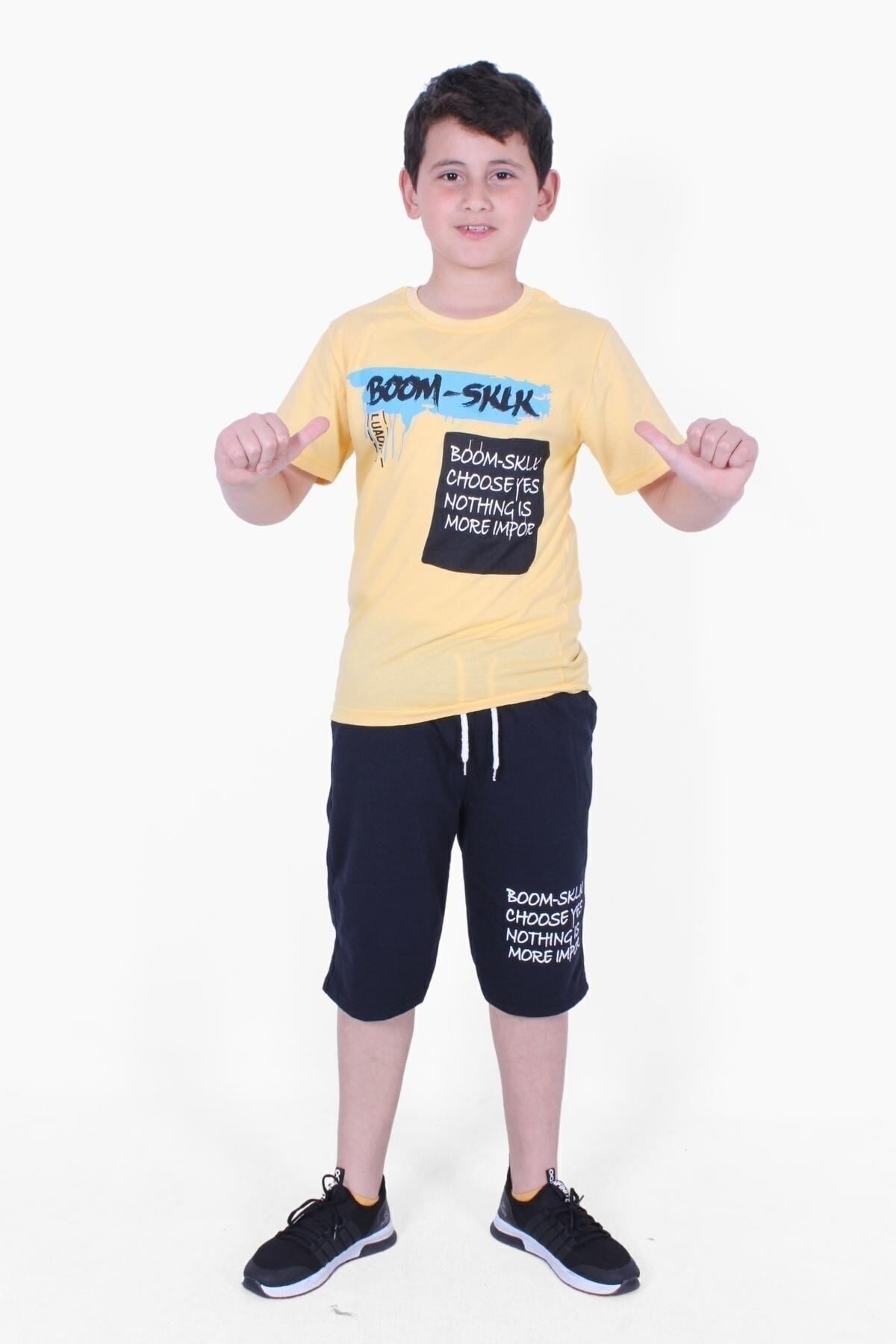 Boom Sklk Yazı Baskılı Erkek Çocuk Alt-üst Kapri Takım