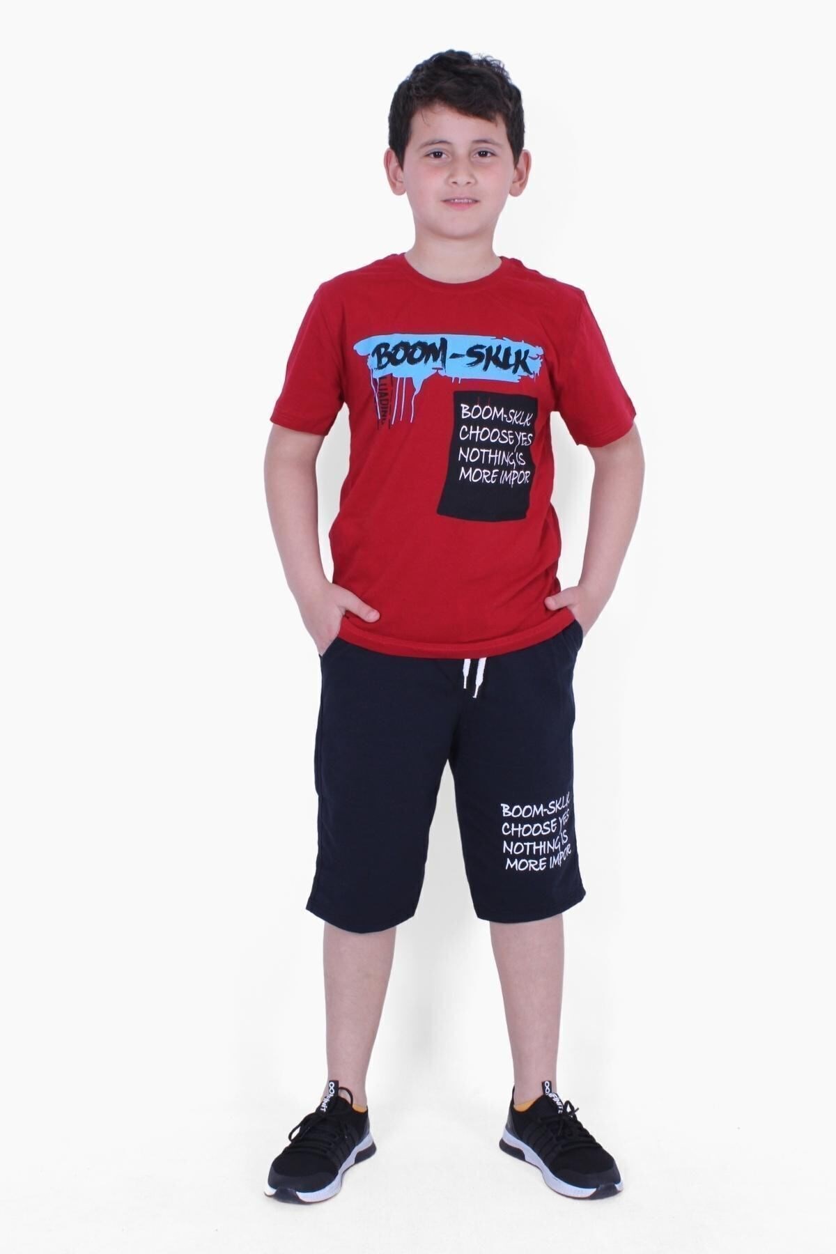 Boom Sklk Yazı Baskılı Erkek Çocuk Alt-üst Kapri Takım