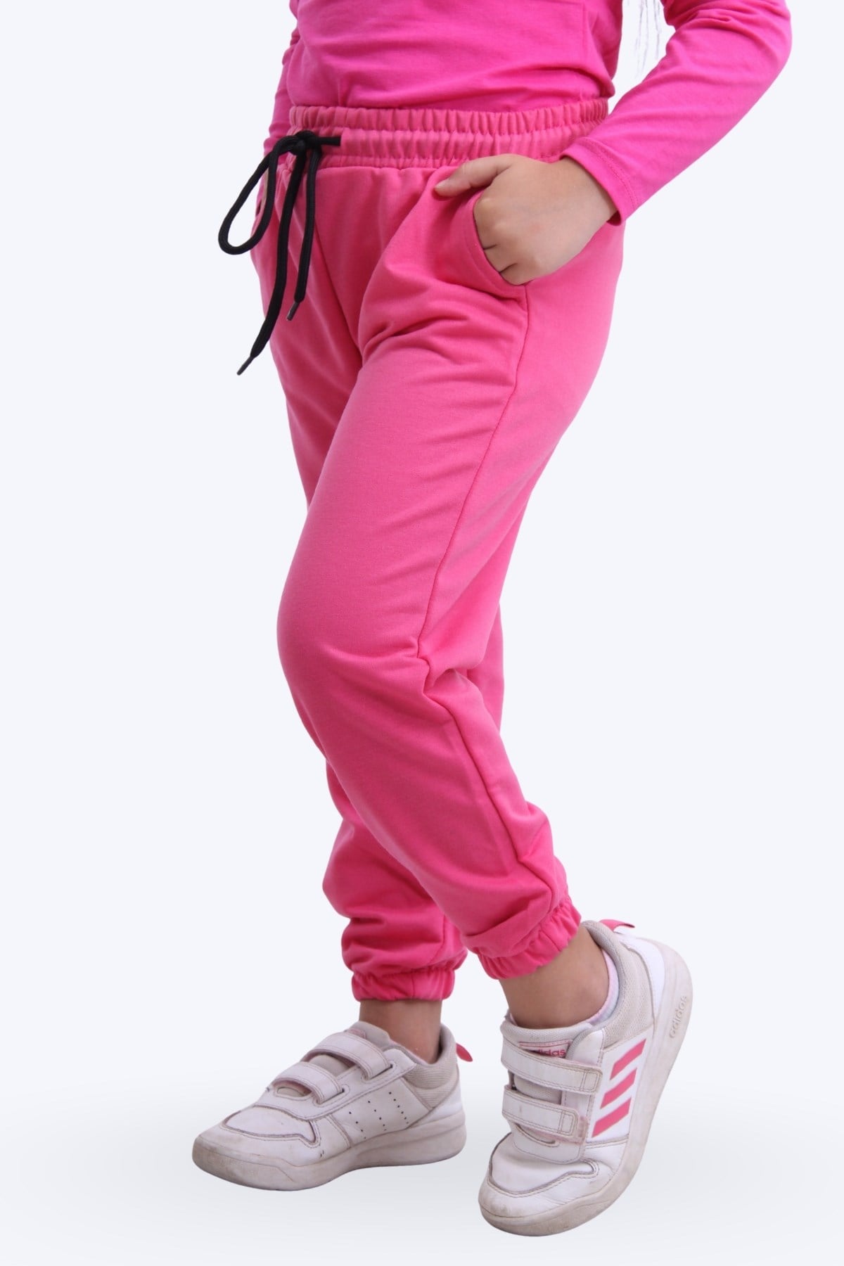 DÜZ JOGGER BASKISIZ ÇİFT CEPLİ PAÇASI LASTİKLİ KIZ ÇOCUK EŞOFMAN ALTI