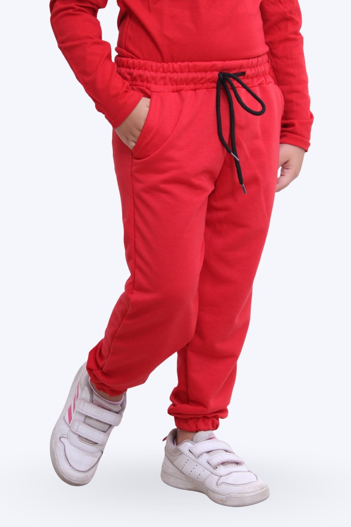 DÜZ JOGGER BASKISIZ ÇİFT CEPLİ PAÇASI LASTİKLİ KIZ ÇOCUK EŞOFMAN ALTI