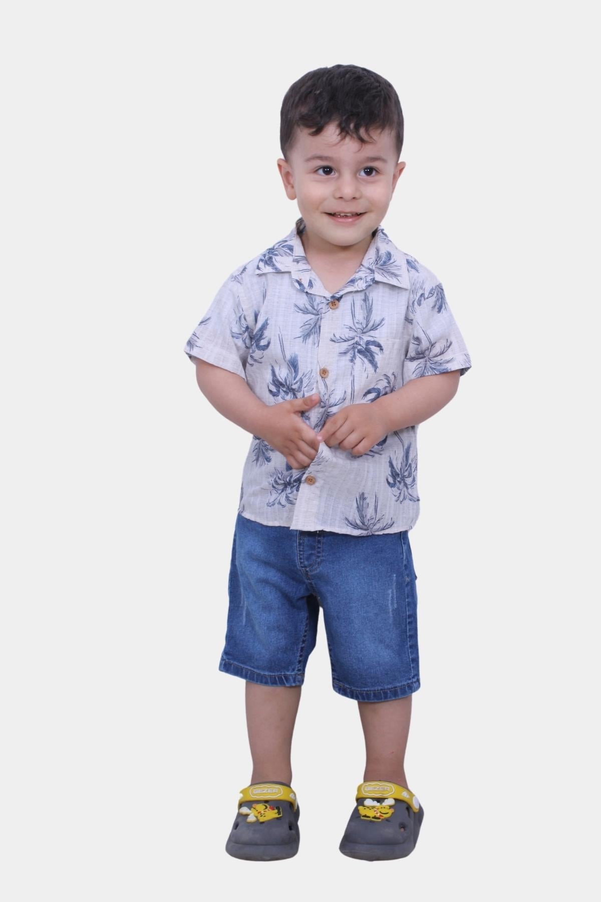 Erkek Çocuk Alt-Üst Gömlek-Kot Pantalon 