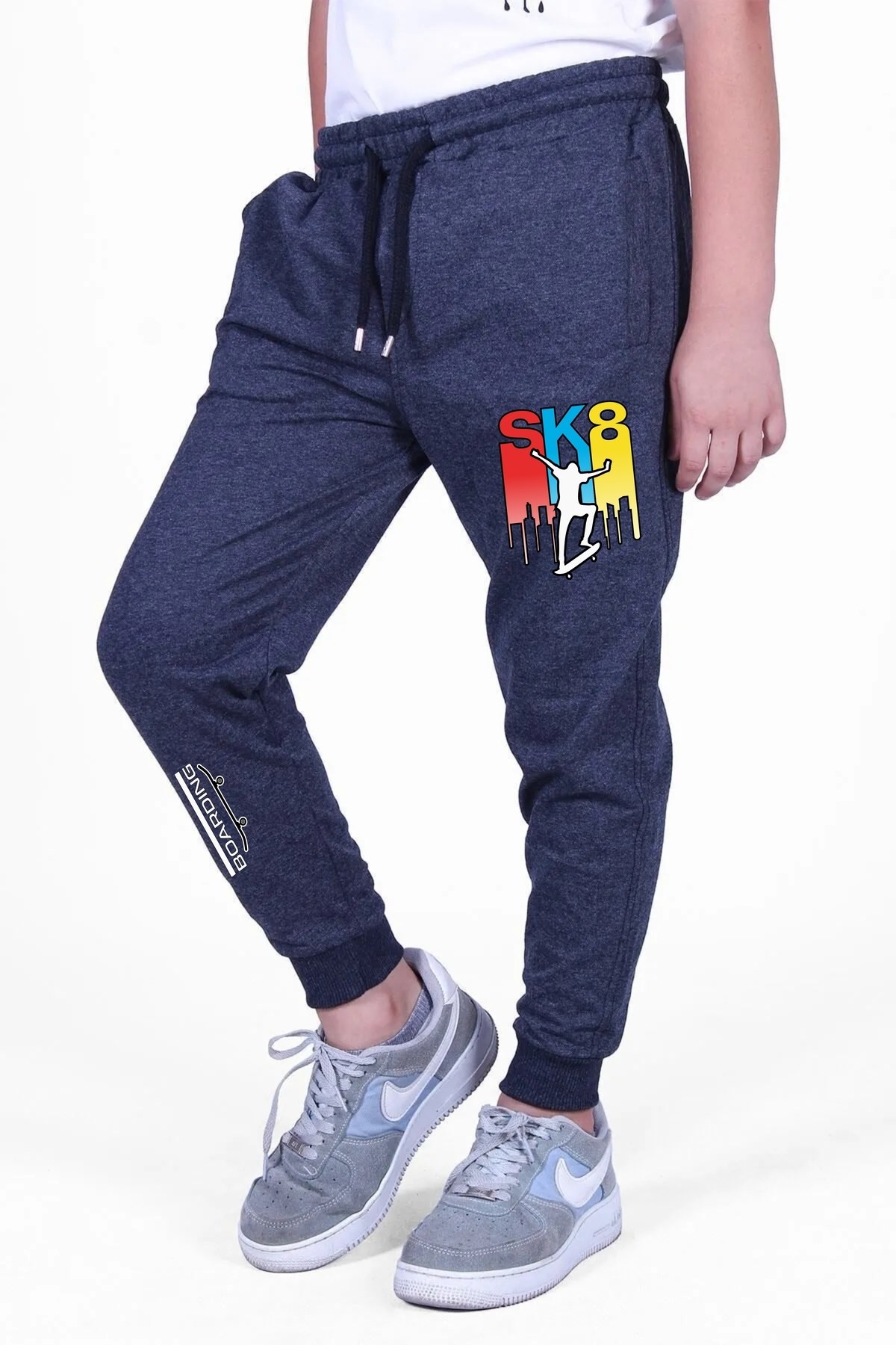 Erkek Çocuk Cepli-SK8 Baskılı  Eşofman Altı