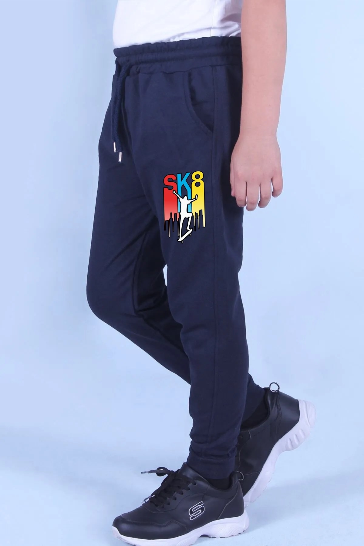 Erkek Çocuk Cepli-SK8 Baskılı  Eşofman Altı