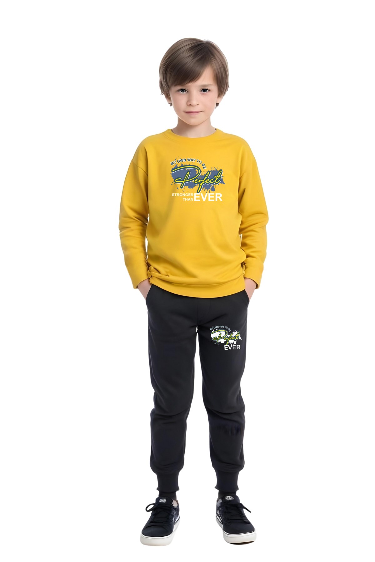 ERKEK ÇOCUK PERFECT BASKILI SIFIR YAKA MEVSLİMLİK ALT-ÜST TAKIM