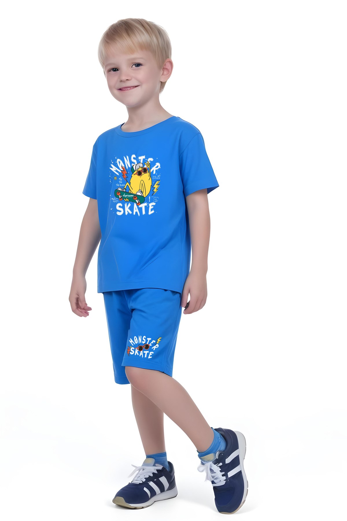 ERKEK ÇOCUK TİŞÖRT-ŞORT SKATE BASKILI ALT-ÜST TAKIM