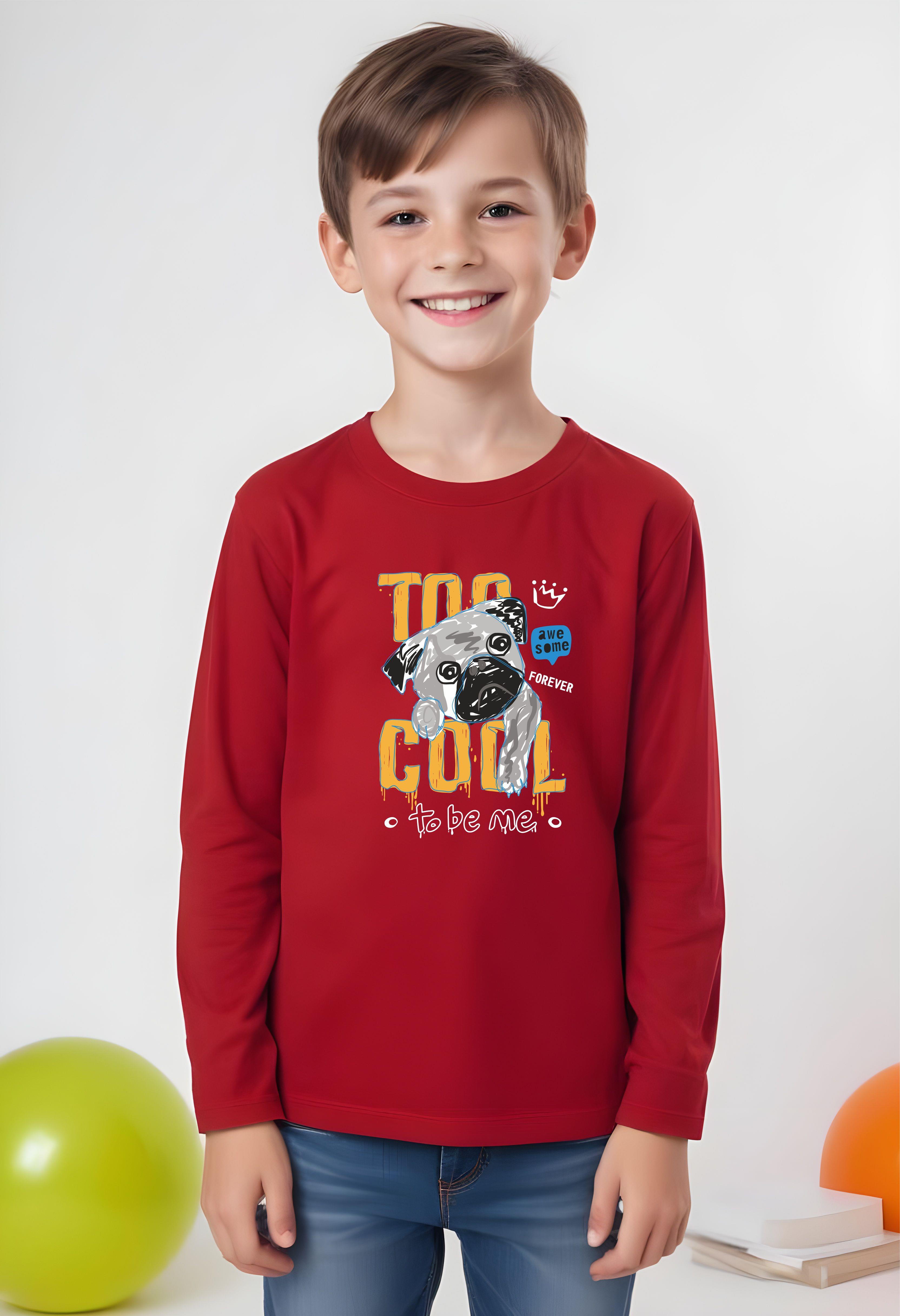 ERKEK ÇOCUK TOP COOL YAZI BASKILI YUVARLAK YAKA SWEATSHİRT