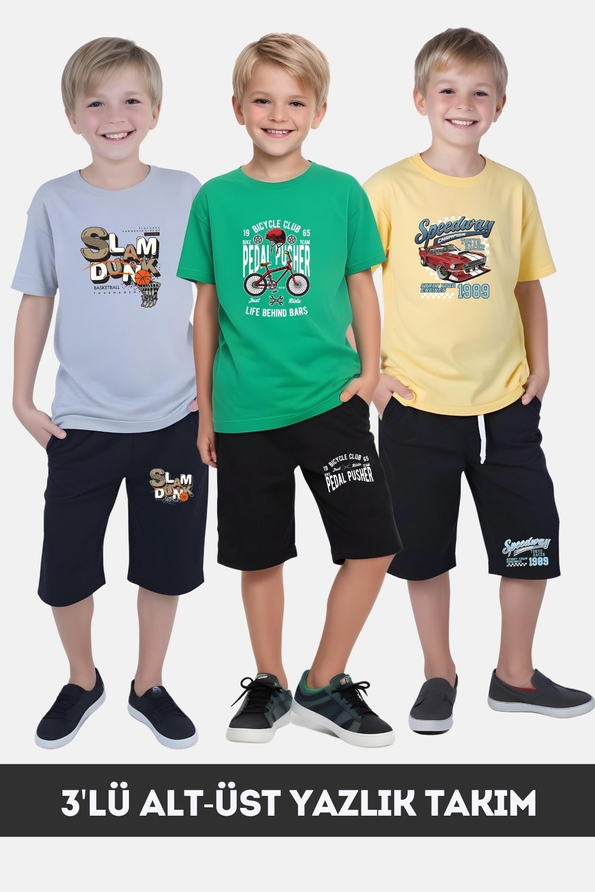 ERKEK ÇOCUK YAZLIK SLAM DUNK-GAMING-VARCİTY BASKILI ALT-ÜST TAKIM