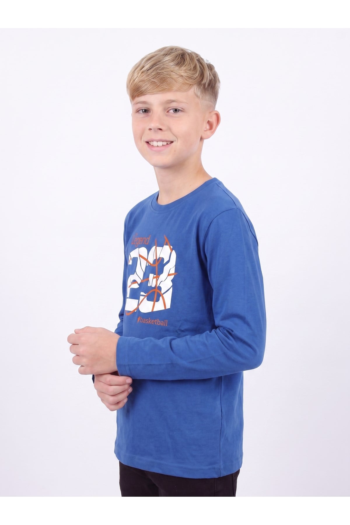 Erkek Çocuk Yuvarlak Yakalı Baskı Detaylı Sweatshirt