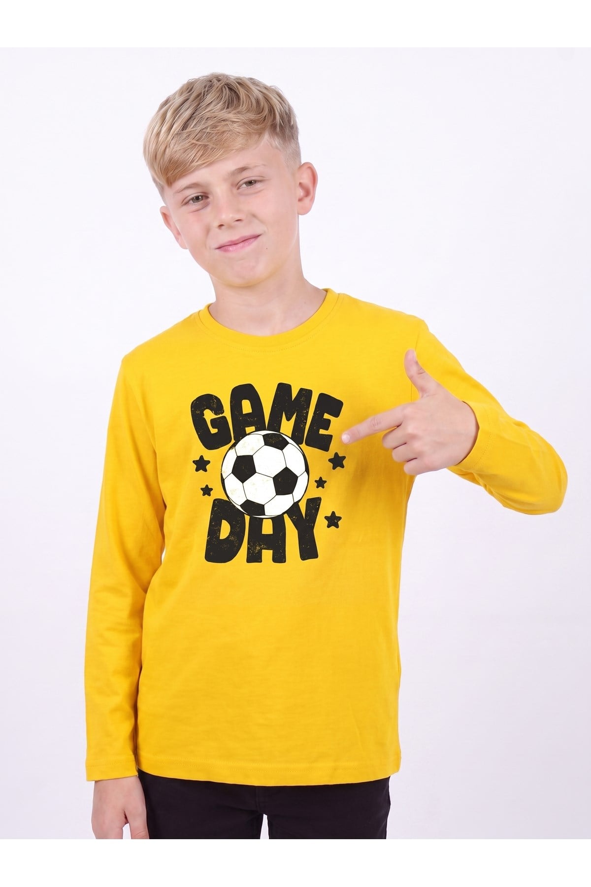 Erkek Çocuk Yuvarlak Yakalı Baskı Detaylı Sweatshirt