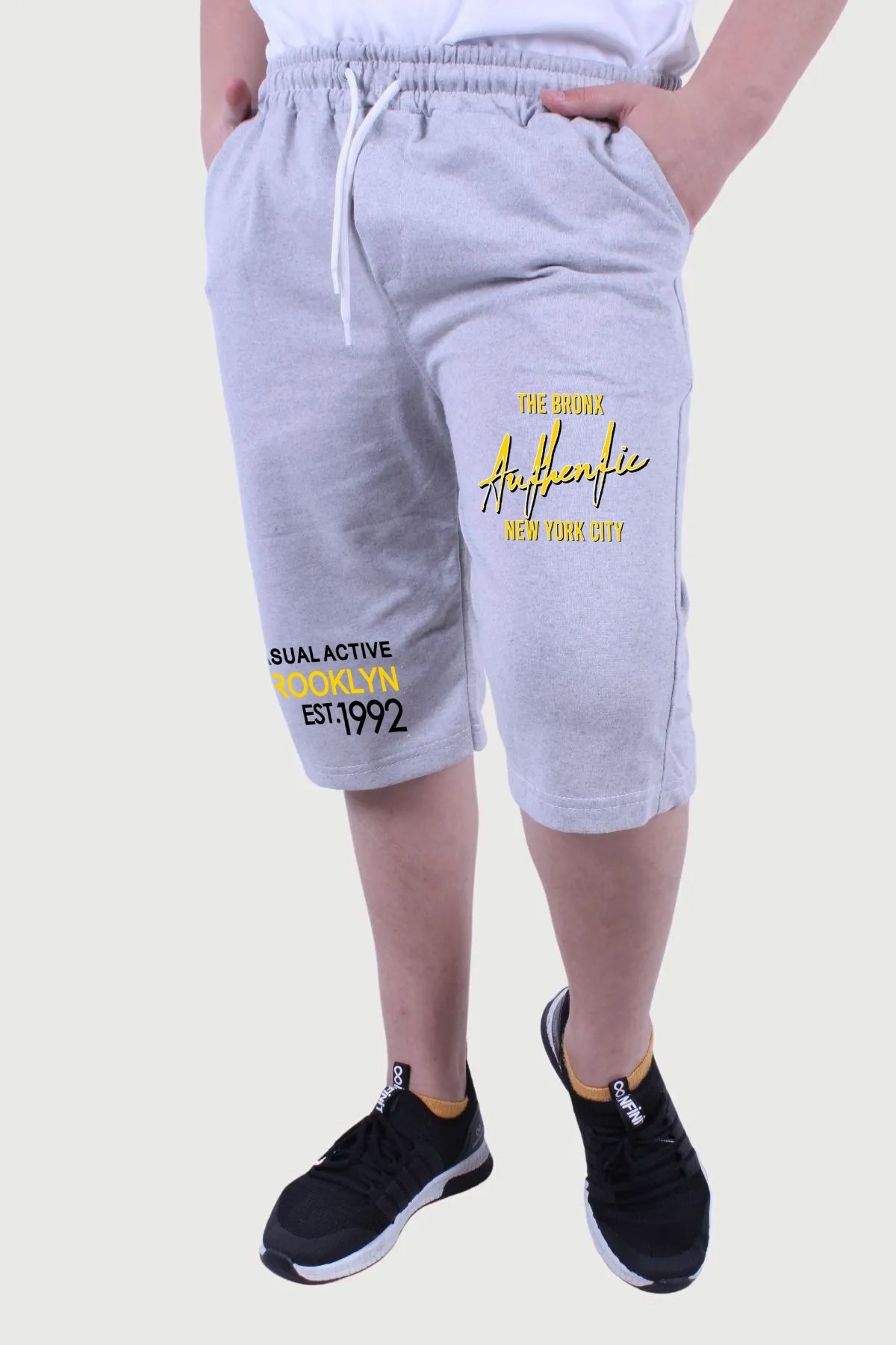 Fyk Kids AUTHENTİC BROKLYN  Baskılı, Erkek Çocuk Kapri&şort