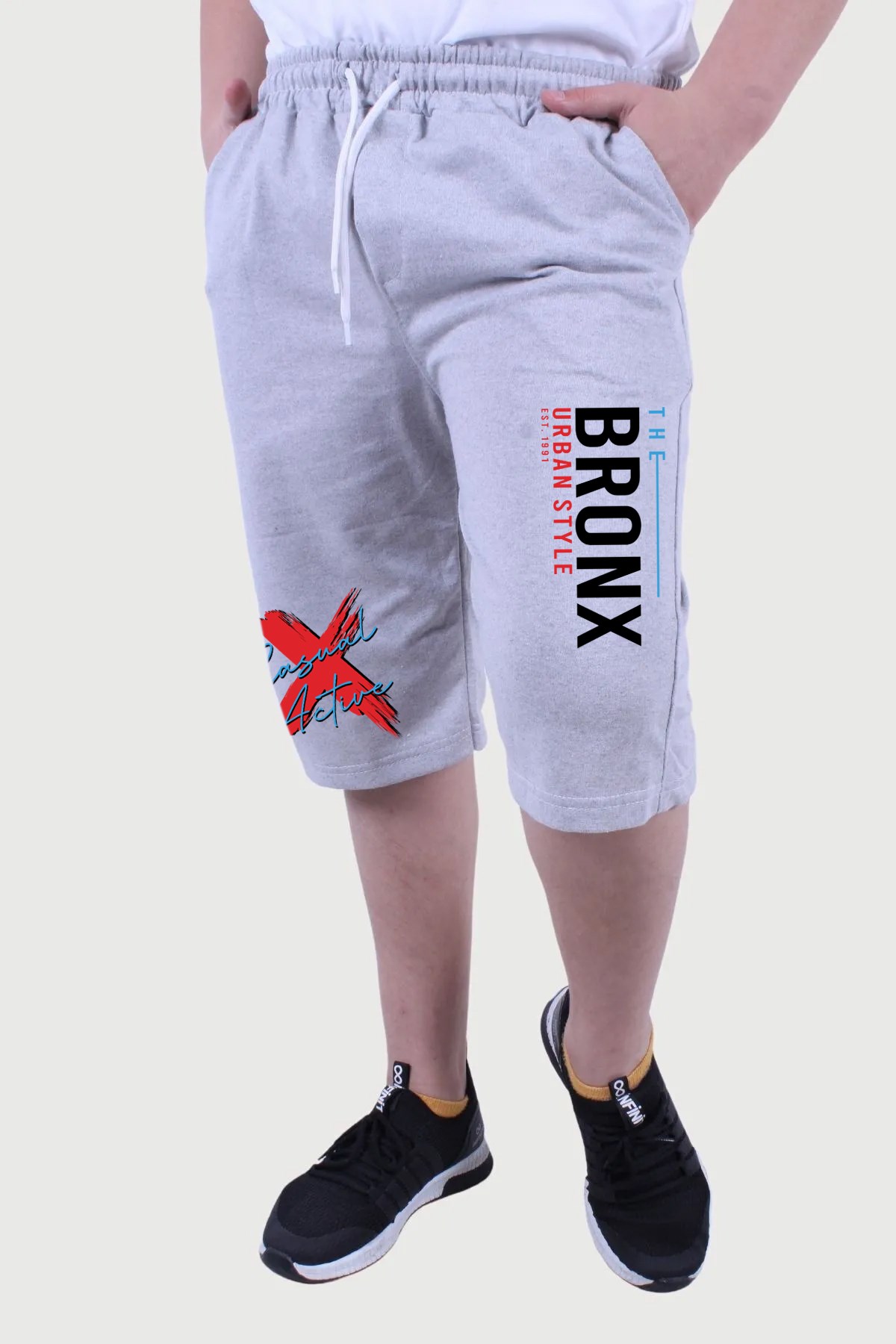 Fyk Kids BRONX URBAN STYLE Yazı Baskılı, Erkek Çocuk Kapri&şort