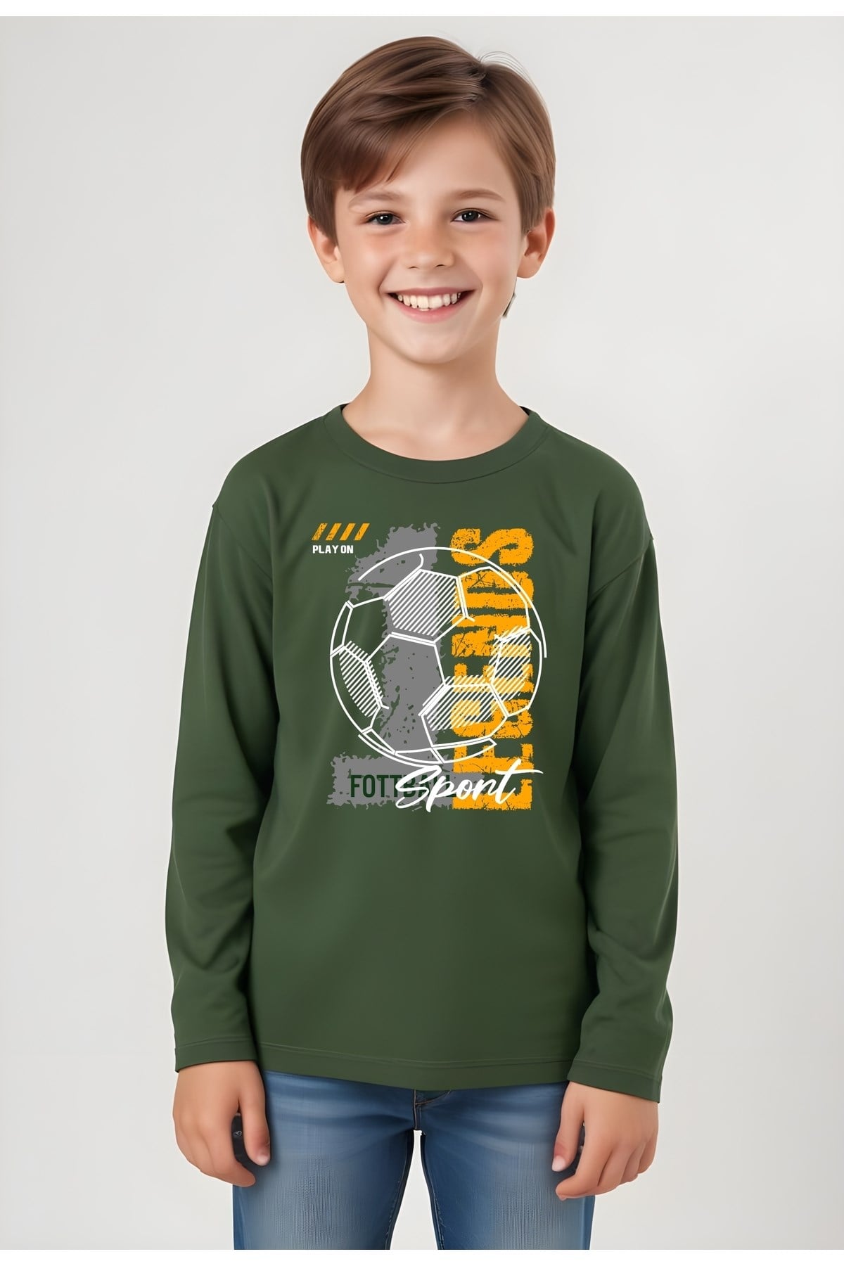 Fyk Kids Erkek Çocuk Baskili Yuvarlak Yaka Sweatshirt