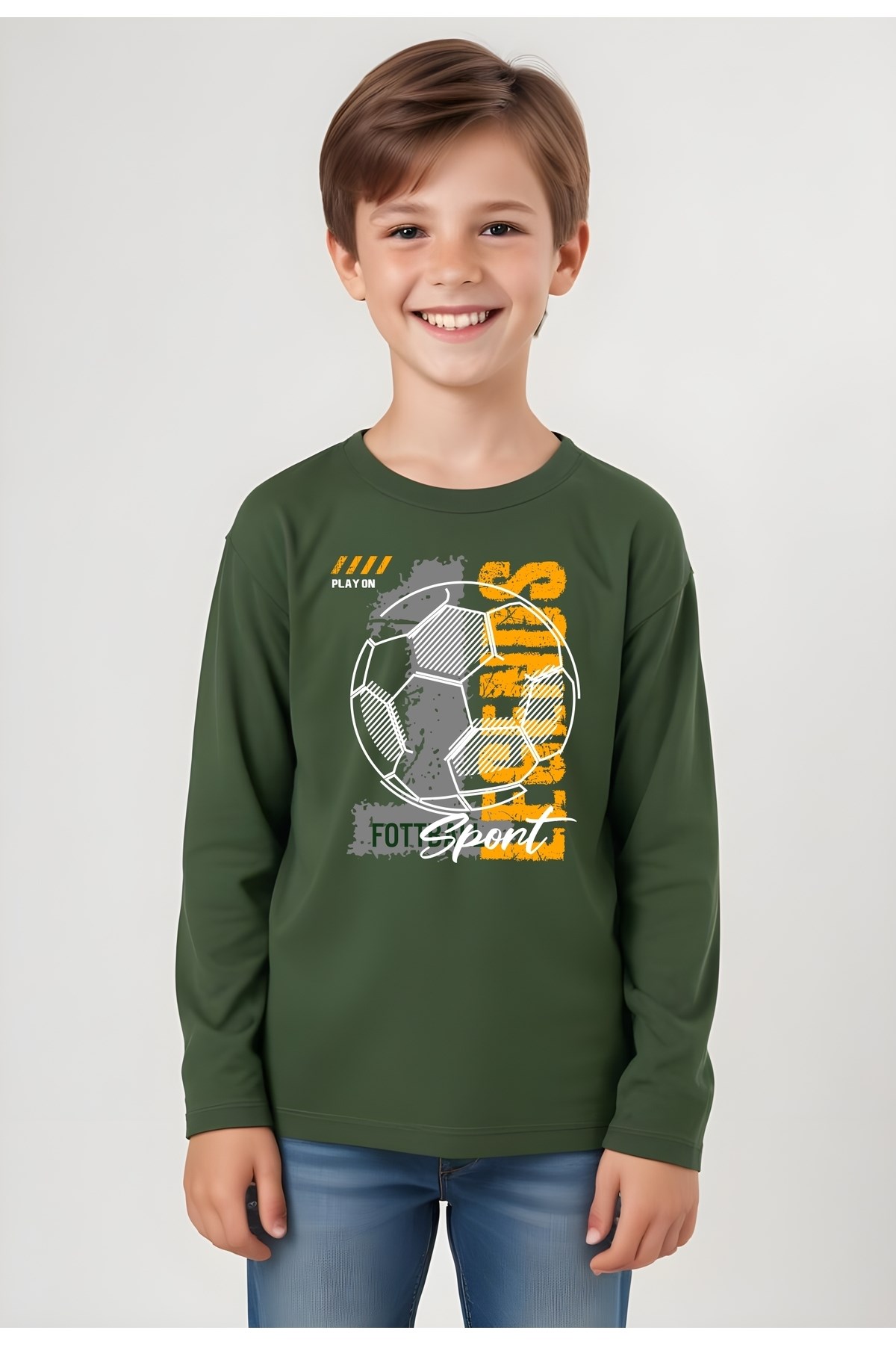 Fyk Kids Erkek Çocuk Baskili Yuvarlak Yaka Sweatshirt