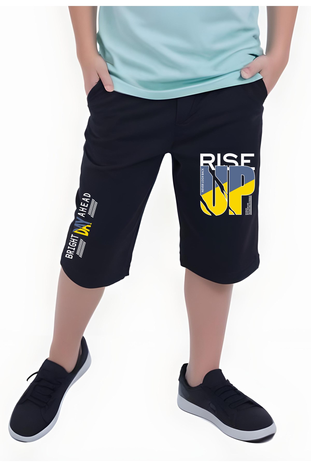 Fyk Kids RISE UP Baskılı, Erkek Çocuk Kapri&şort