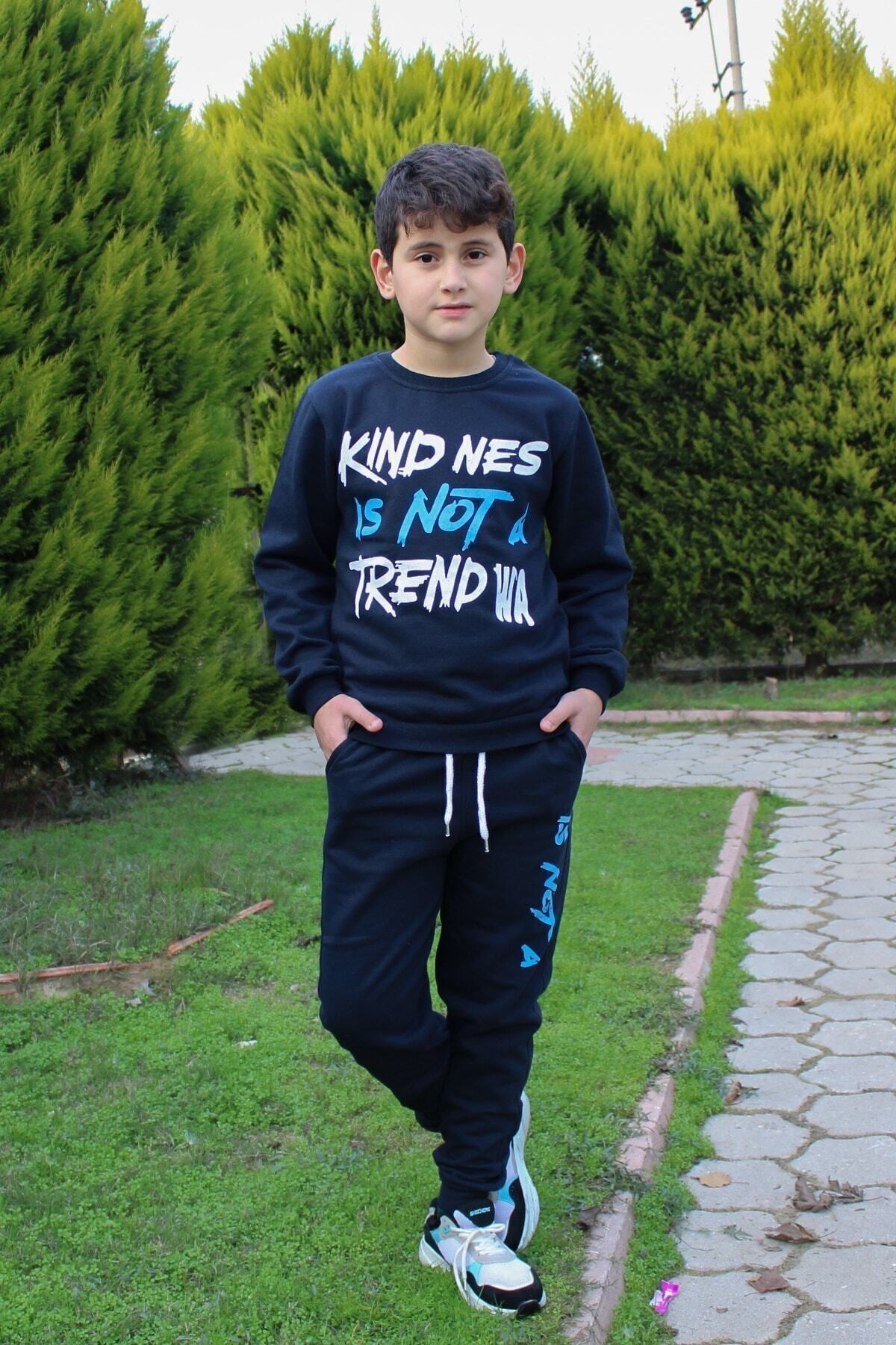 Fyk Kids Yazı Baskılı Erkek Çocuk Alt-üst Eşofman Takımı