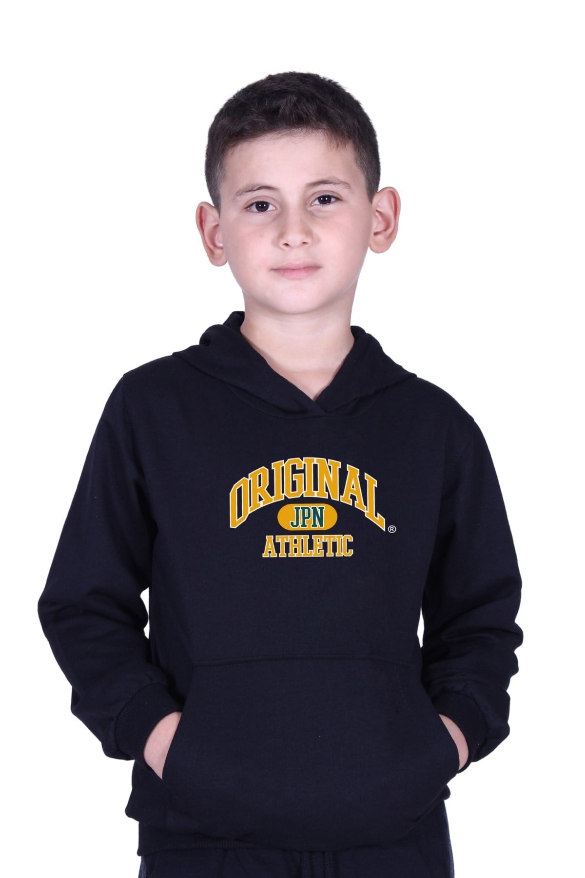 KAPÜŞONLU KANGURU CEPLİ ORIGINAL BASKILI ERKEK ÇOCUK SWEATSHİRT