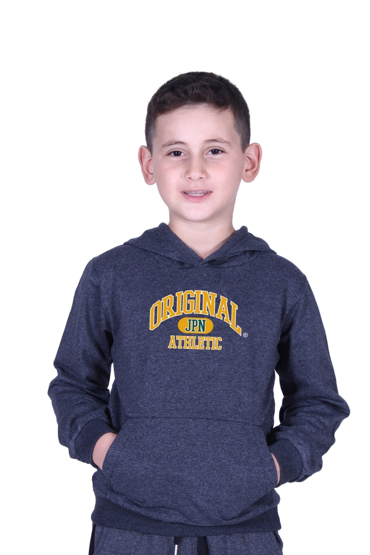 KAPÜŞONLU KANGURU CEPLİ ORIGINAL BASKILI ERKEK ÇOCUK SWEATSHİRT