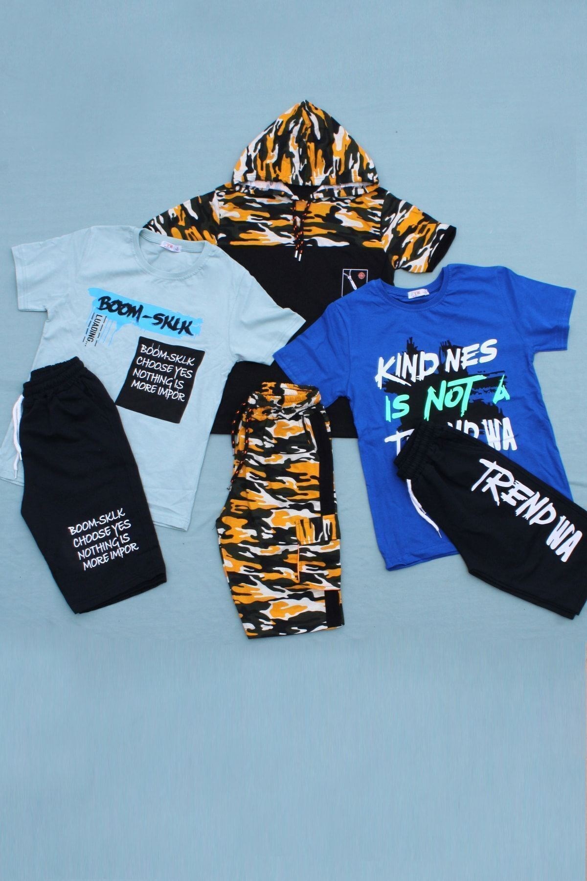 Kind Nes-kamufj-derman Model 3'lü Alt-üst Erkek Çocuk Kapri Takım