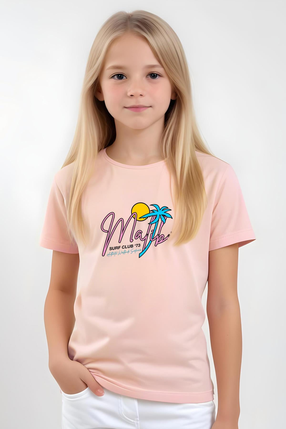 KIZ ÇOCUK BASİC MALİBU BASKILI T-SHİRT