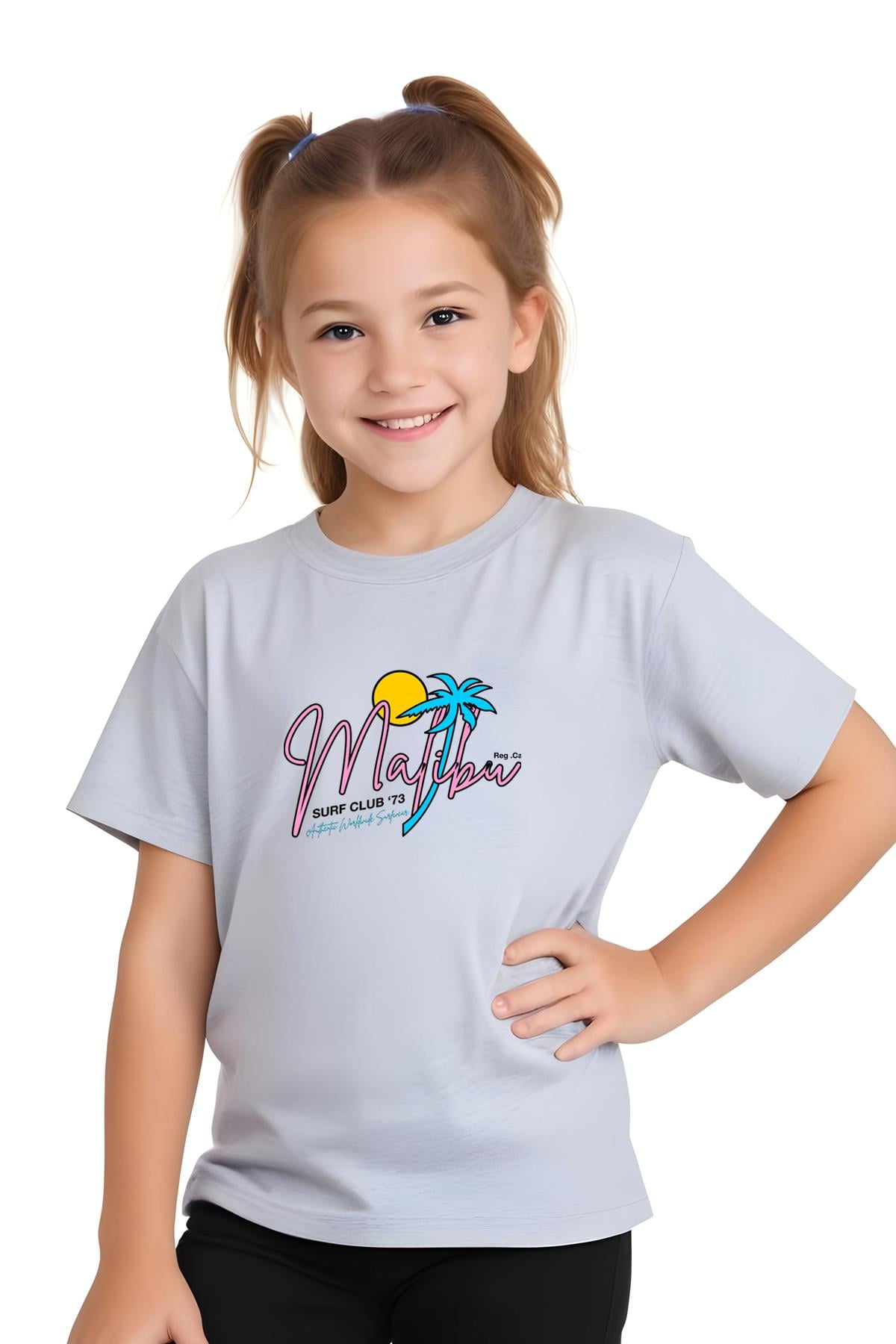 KIZ ÇOCUK BASİC MALİBU BASKILI T-SHİRT