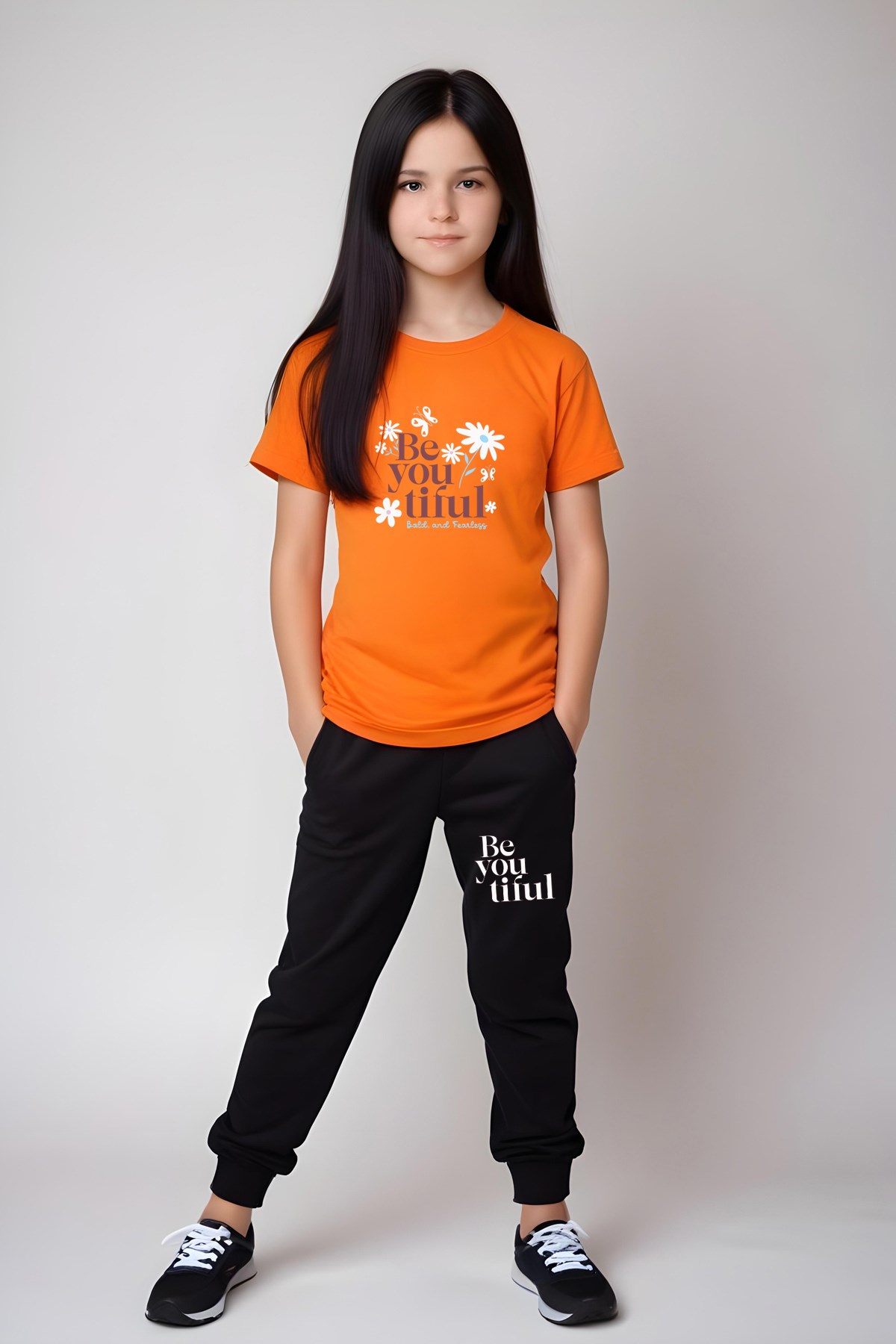 KIZ ÇOCUK BE YOU TİFUL BASKILI ALT-ÜST TAKIM