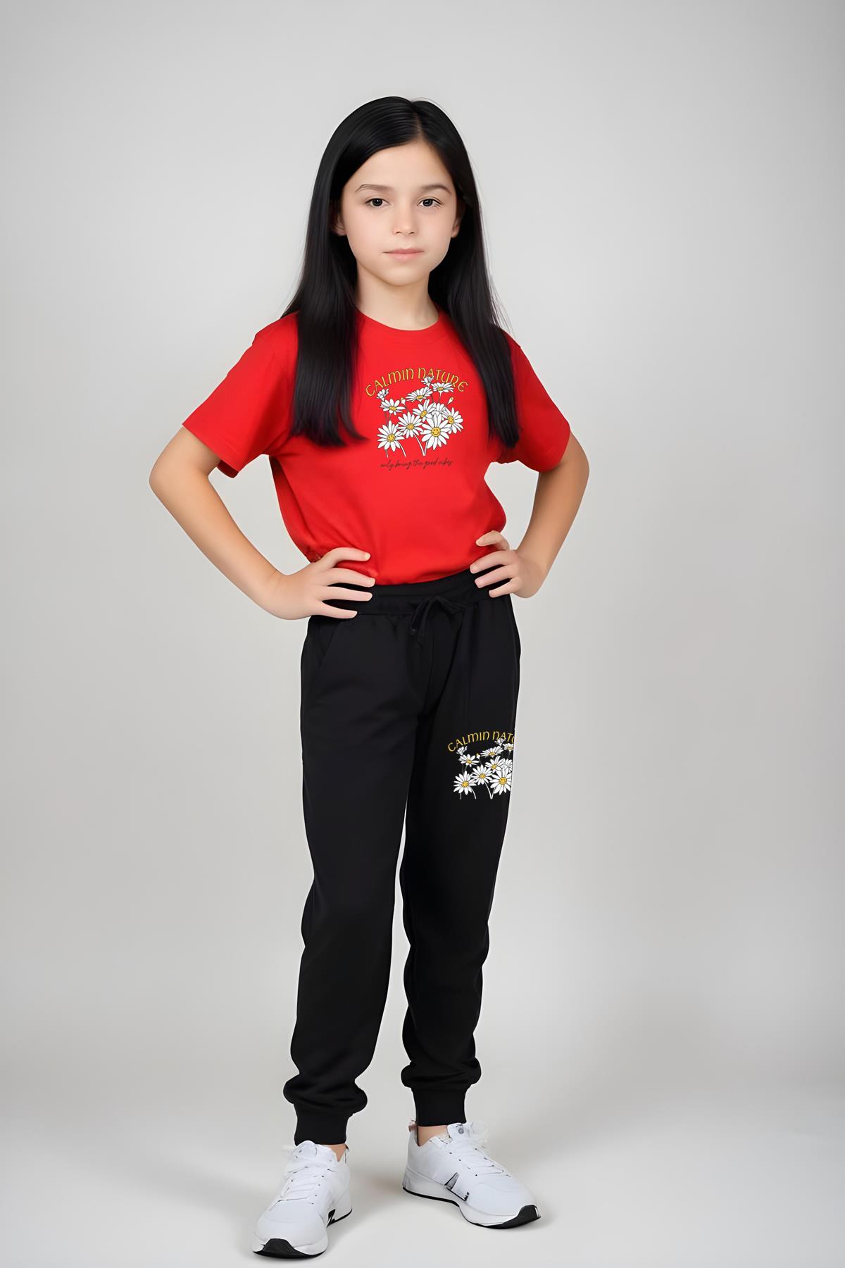 KIZ ÇOCUK CALMİN PAPATYA BASKILI ALT-ÜST TAKIM