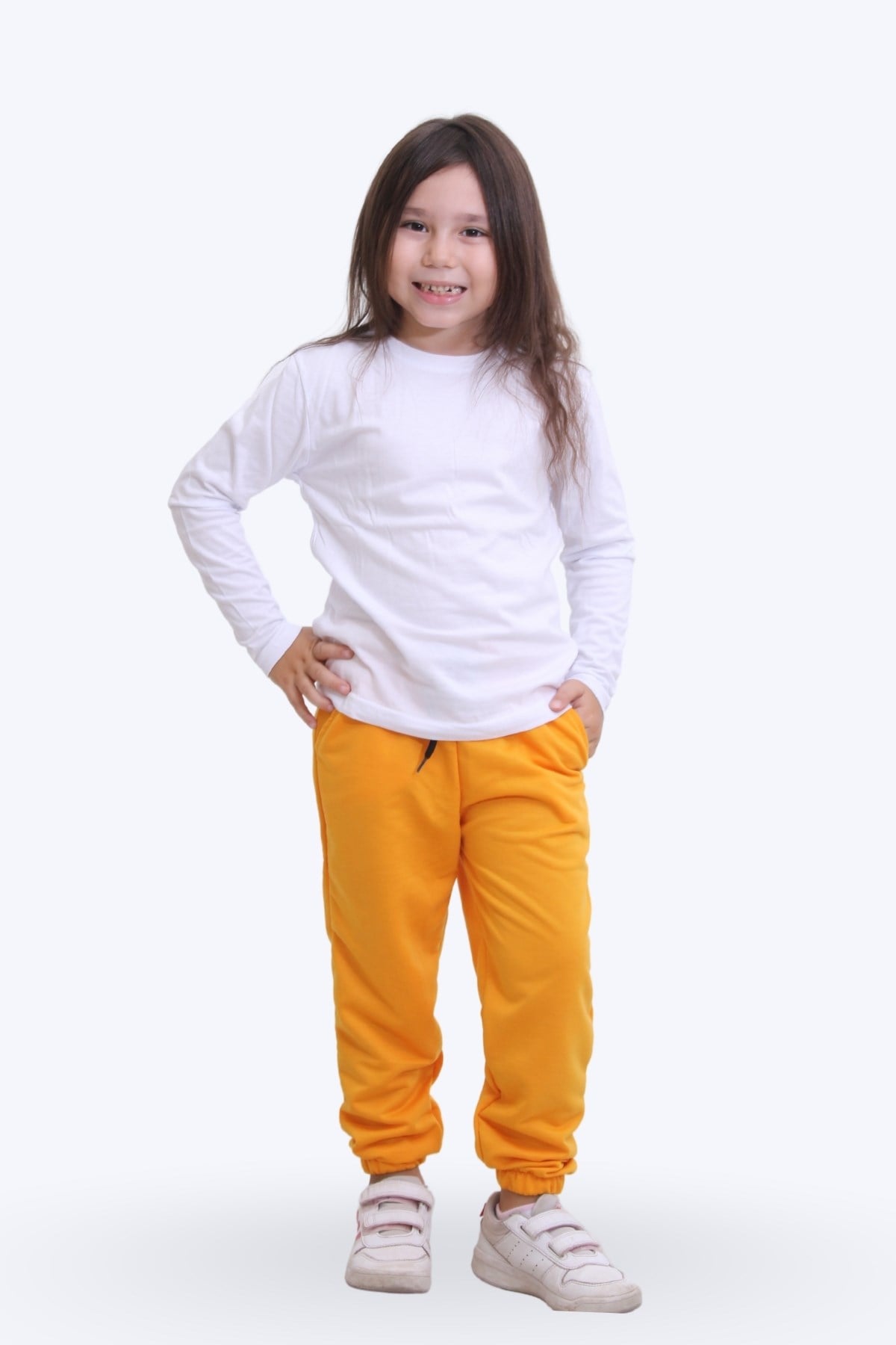 Kız Çocuk Yuvarlak Yaka Düz Baskısız Alt-üst Pijama Takimi
