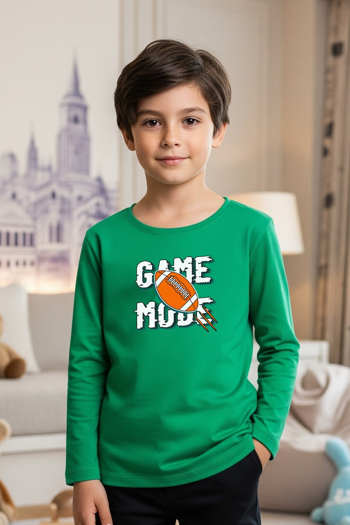 SIFIR YAKA GAME MODE BASKILI ERKEK ÇOCUK SWEATSHİRT