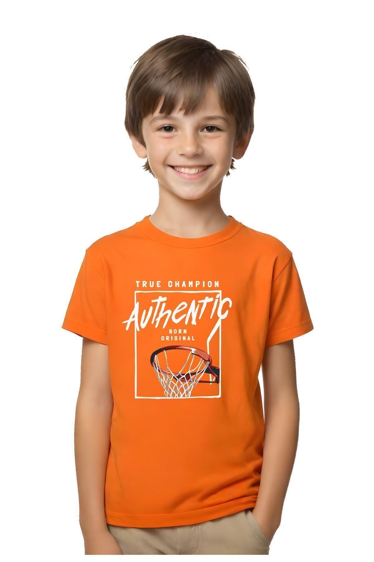 Unisex Çocuk Düz Kısa Kollu T-Shirt