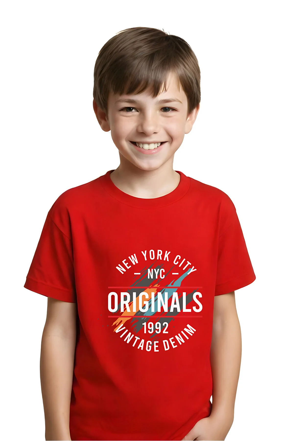 UNİSEXS ÇOCUK BASKILI BASIC KISA KOLLU T-SHİRT