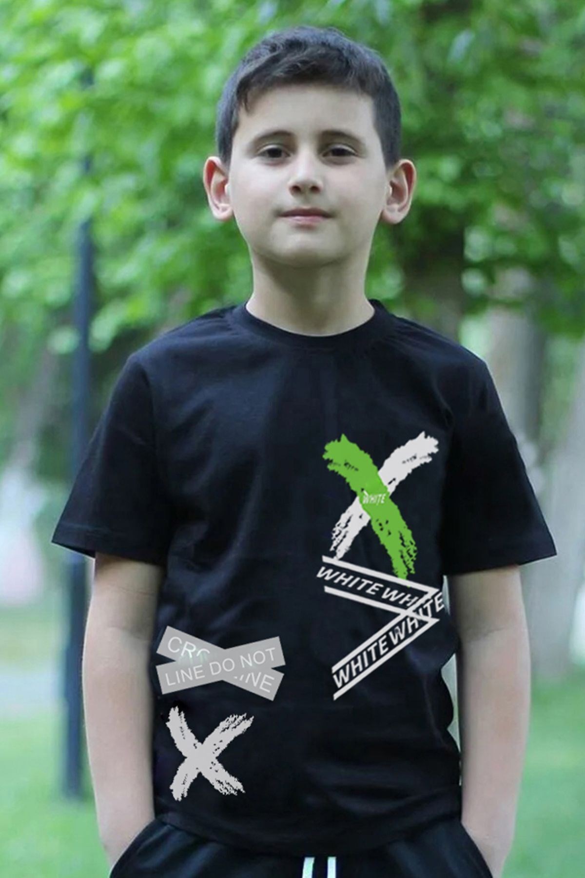 Yuvarlak Yaka Baskılı Sıfır Yaka T-shirt