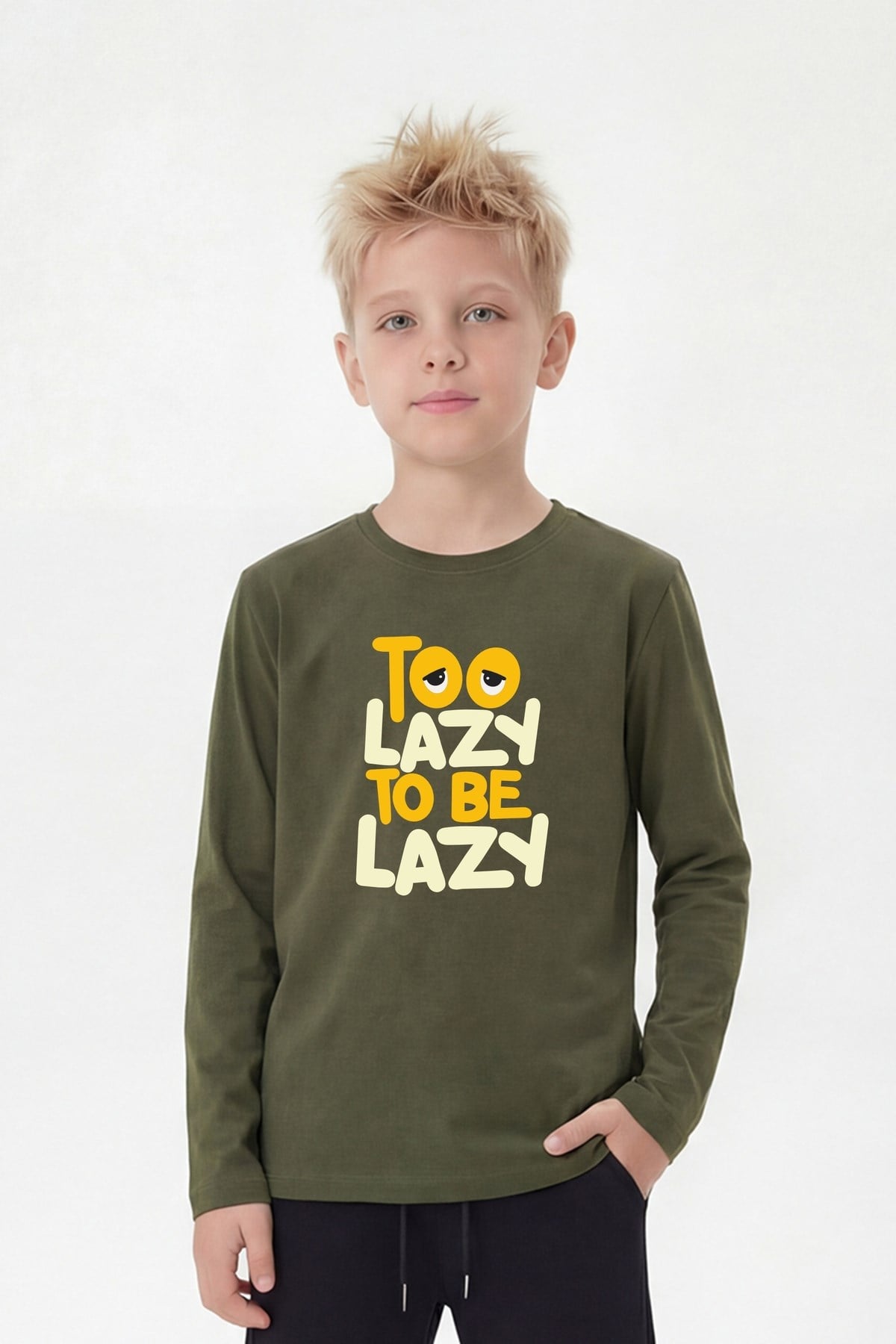 Yuvarlak Yaka Uzun Kollu Baskı Detaylı Erkek Çocuk Sweatshirt