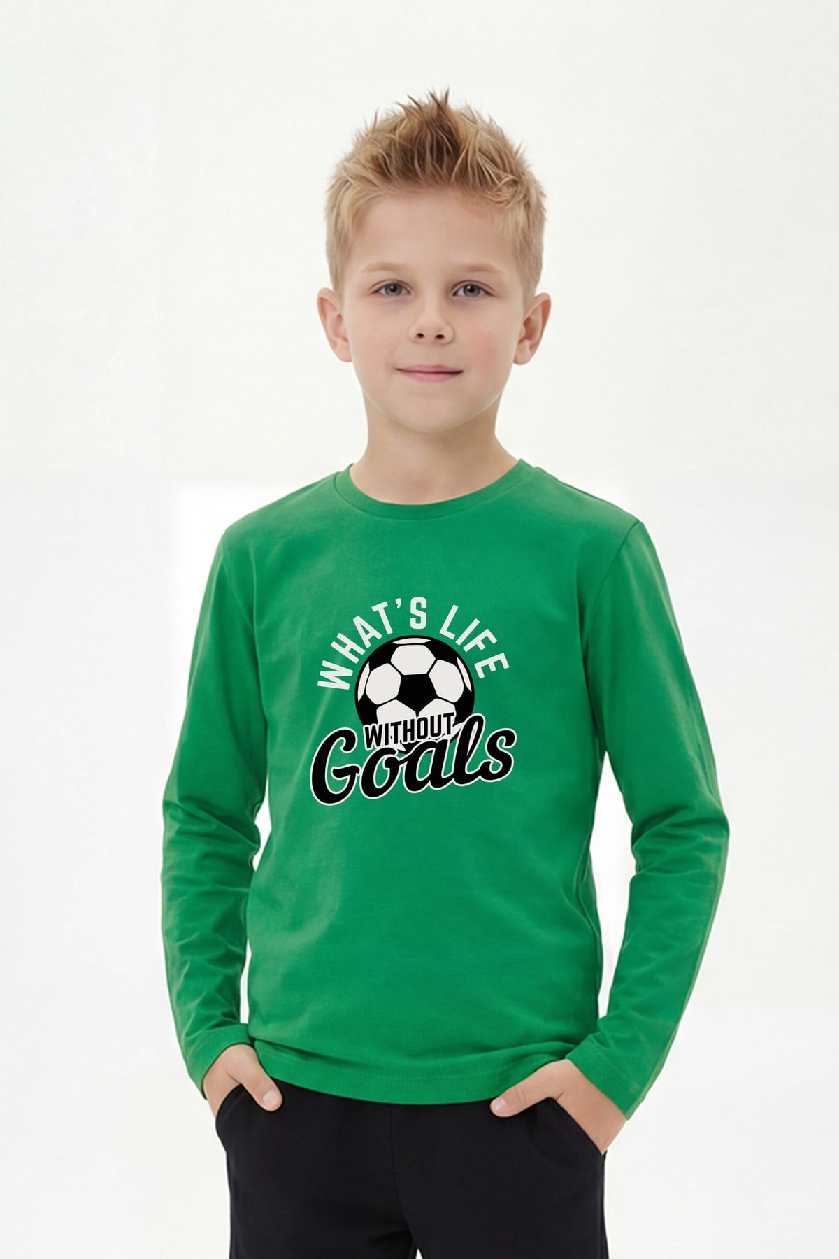 Yuvarlak Yaka Uzun Kollu Baskı Detaylı Erkek Çocuk Sweatshirt