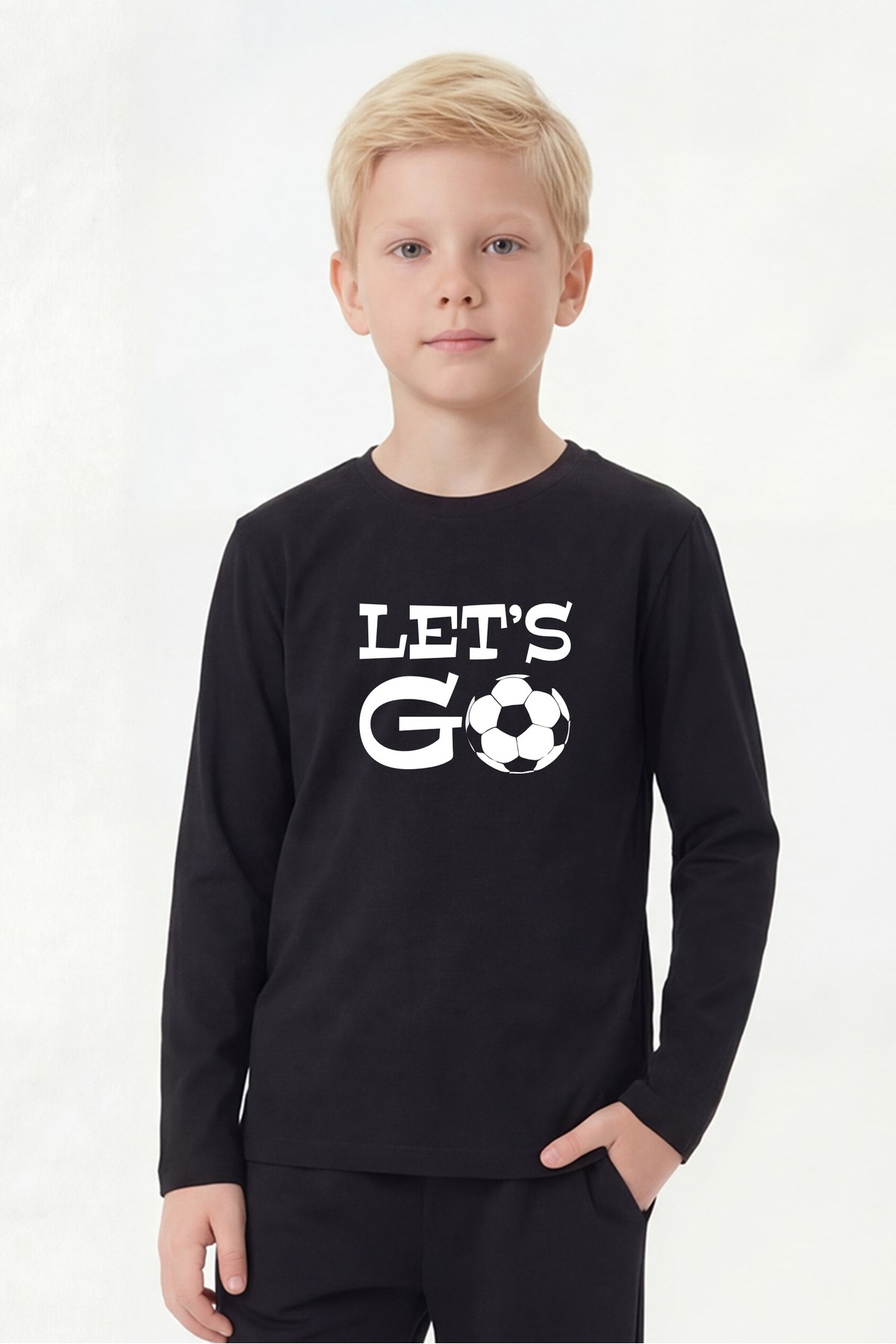 Yuvarlak Yaka Uzun Kollu Baskı Detaylı Erkek Çocuk Sweatshirt