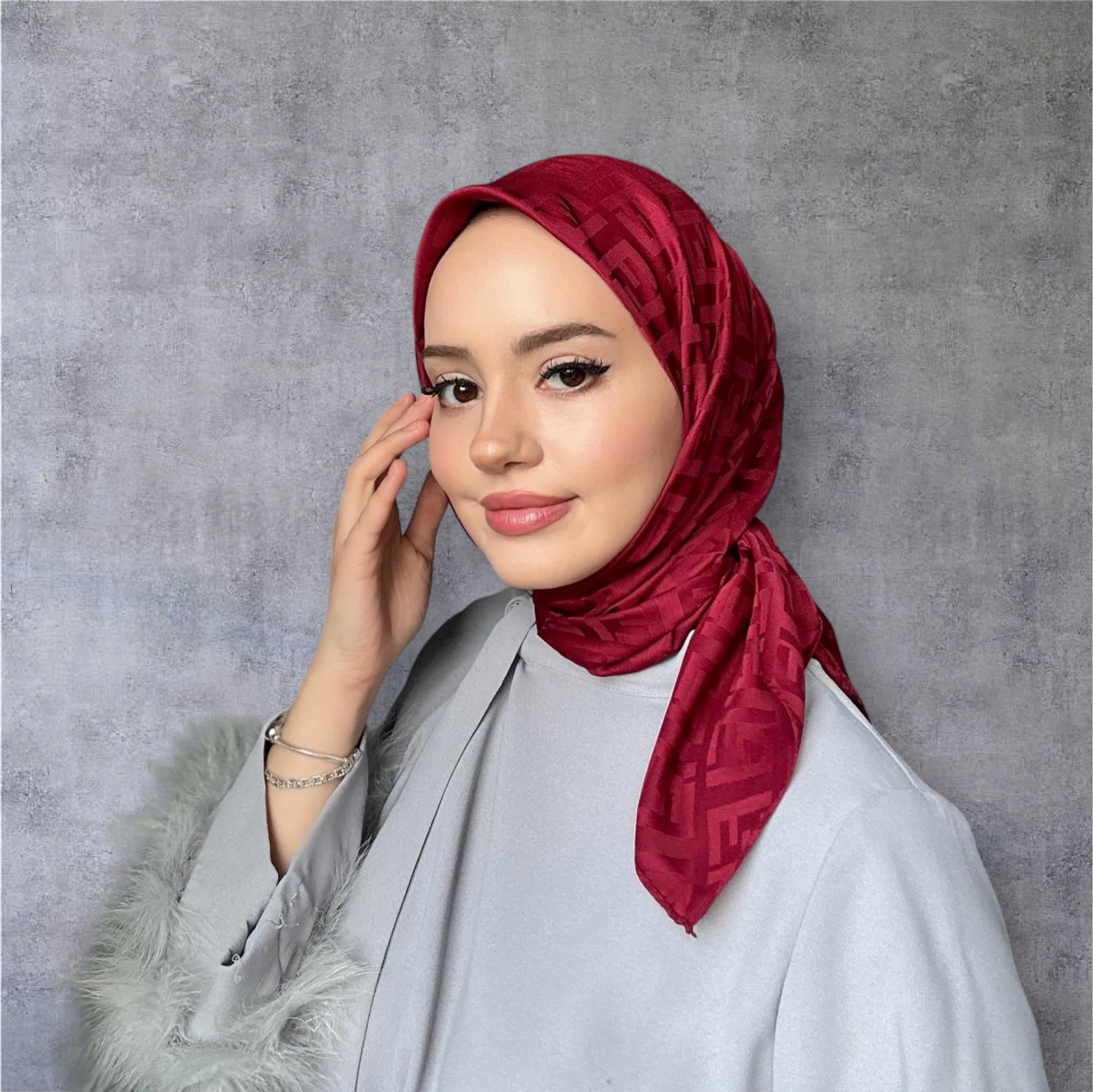 Bordo F Desen Soft Eşarp