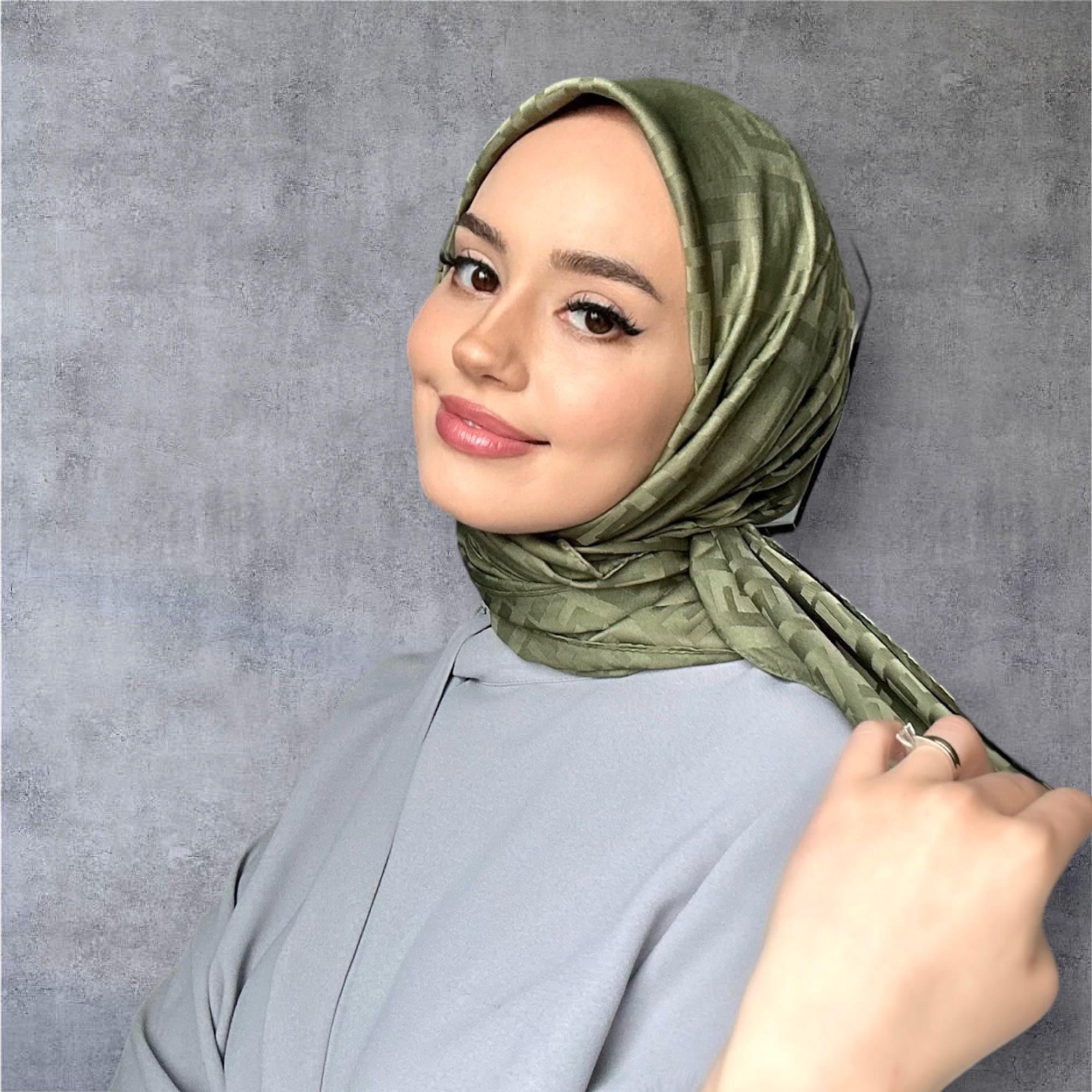 Haki F Desen Soft Eşarp