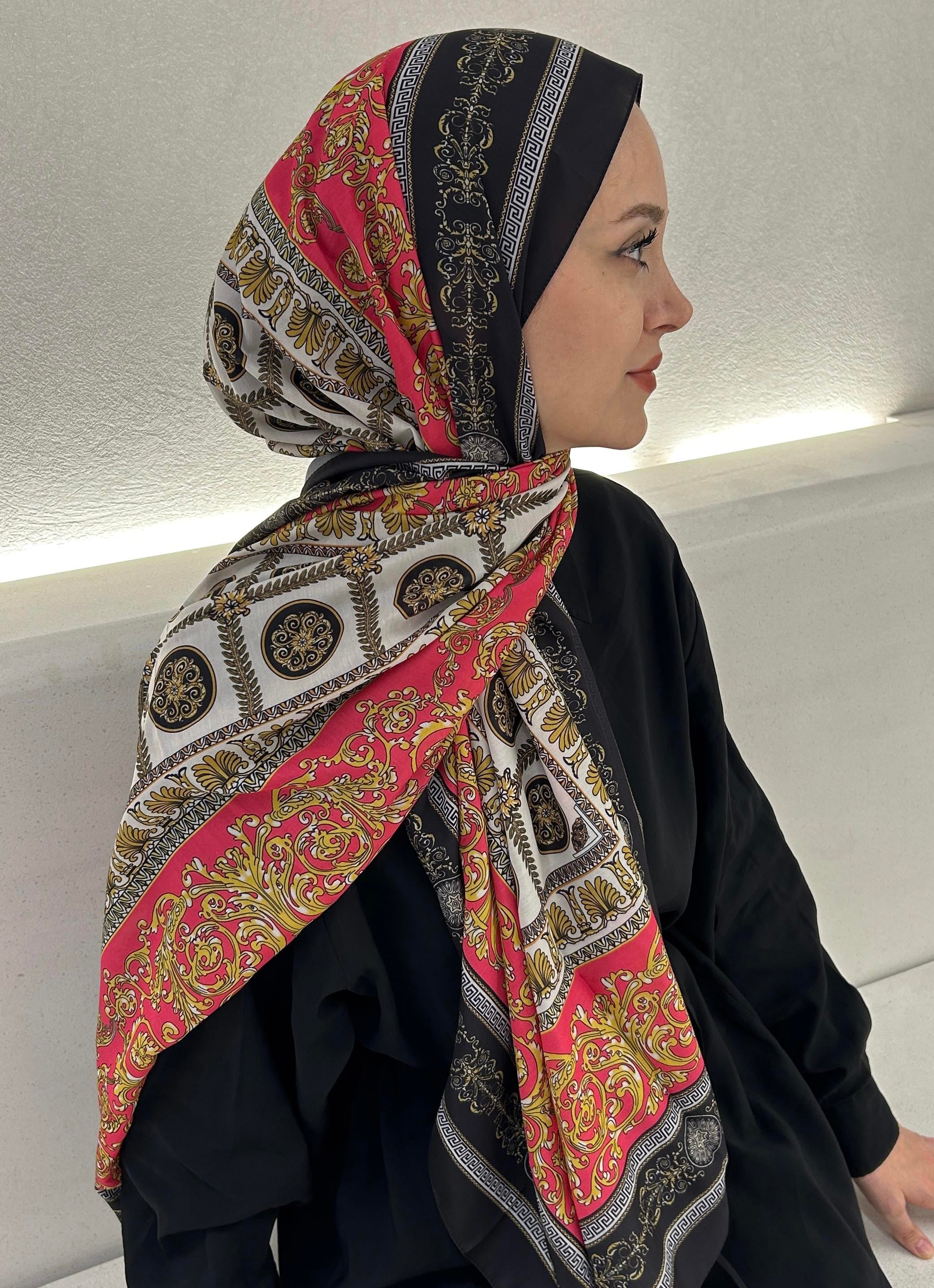 Siyah-Fusya Etnik Şal