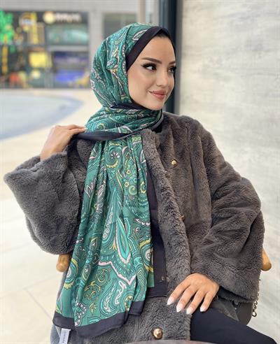 Siyah-Yeşil Etnik Şal