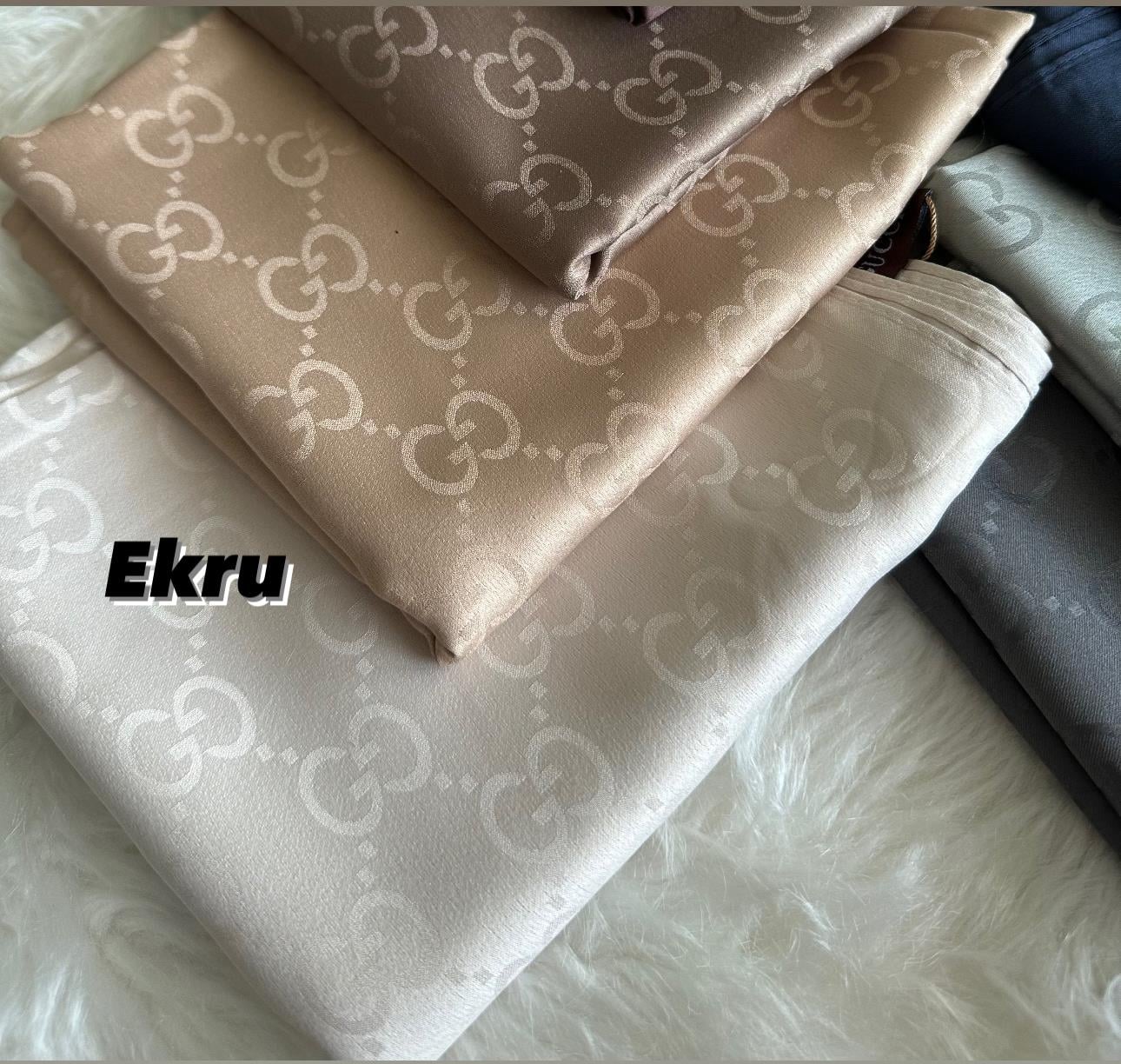 Ekru G Desen İthal Pamuk Şal