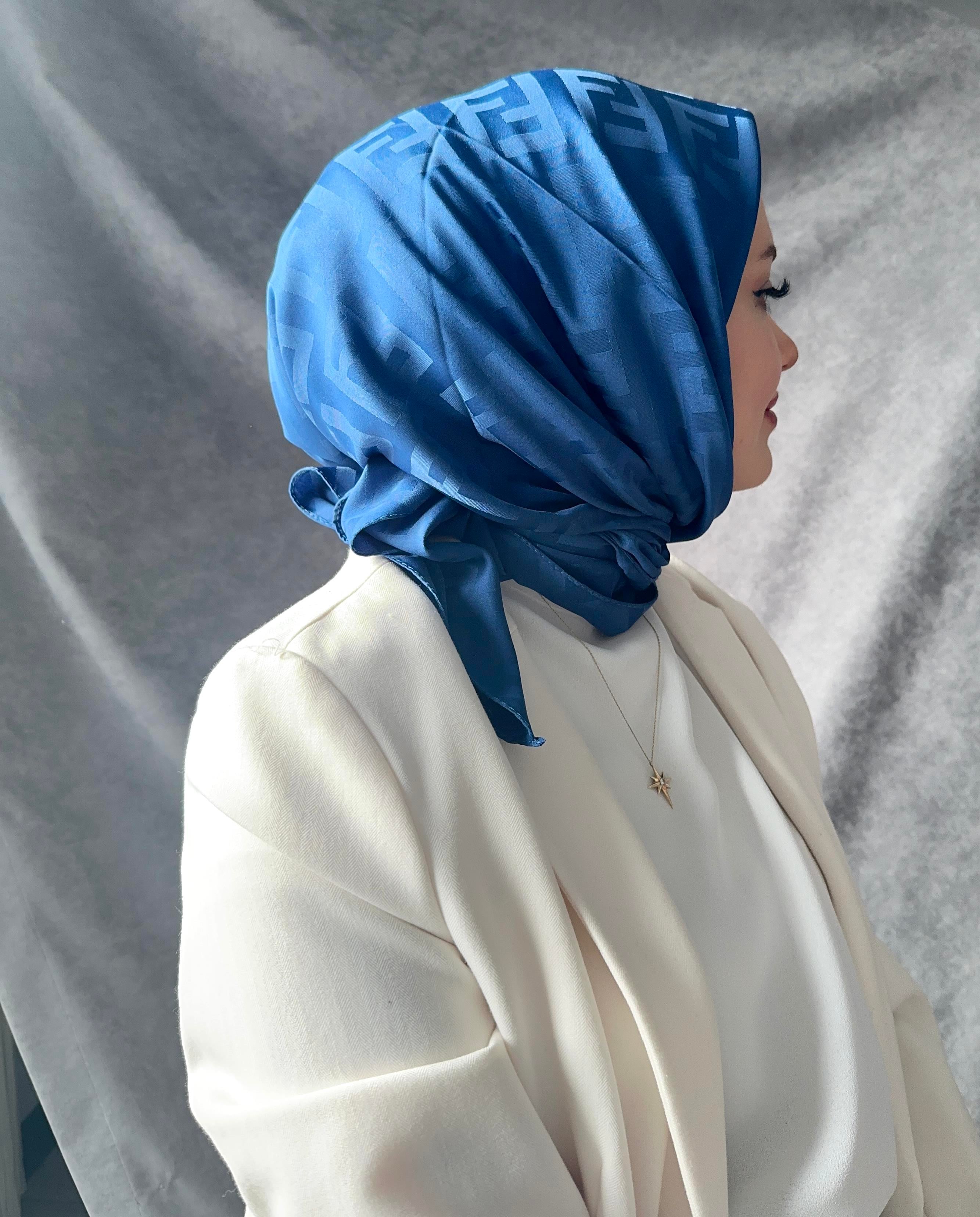 İndigo F Desen Soft Eşarp