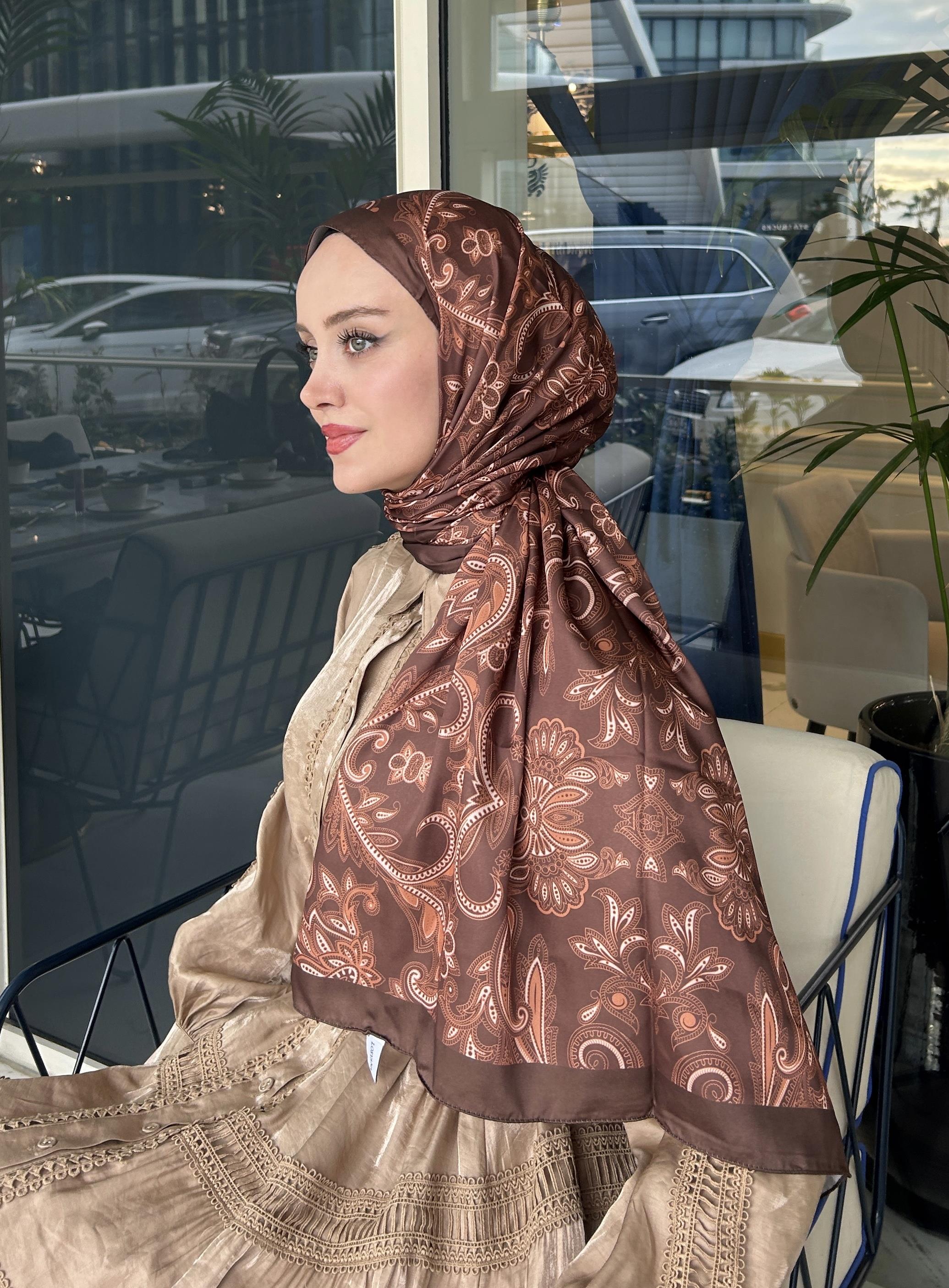 Kahve Sultan Pamuk Etnik Şal