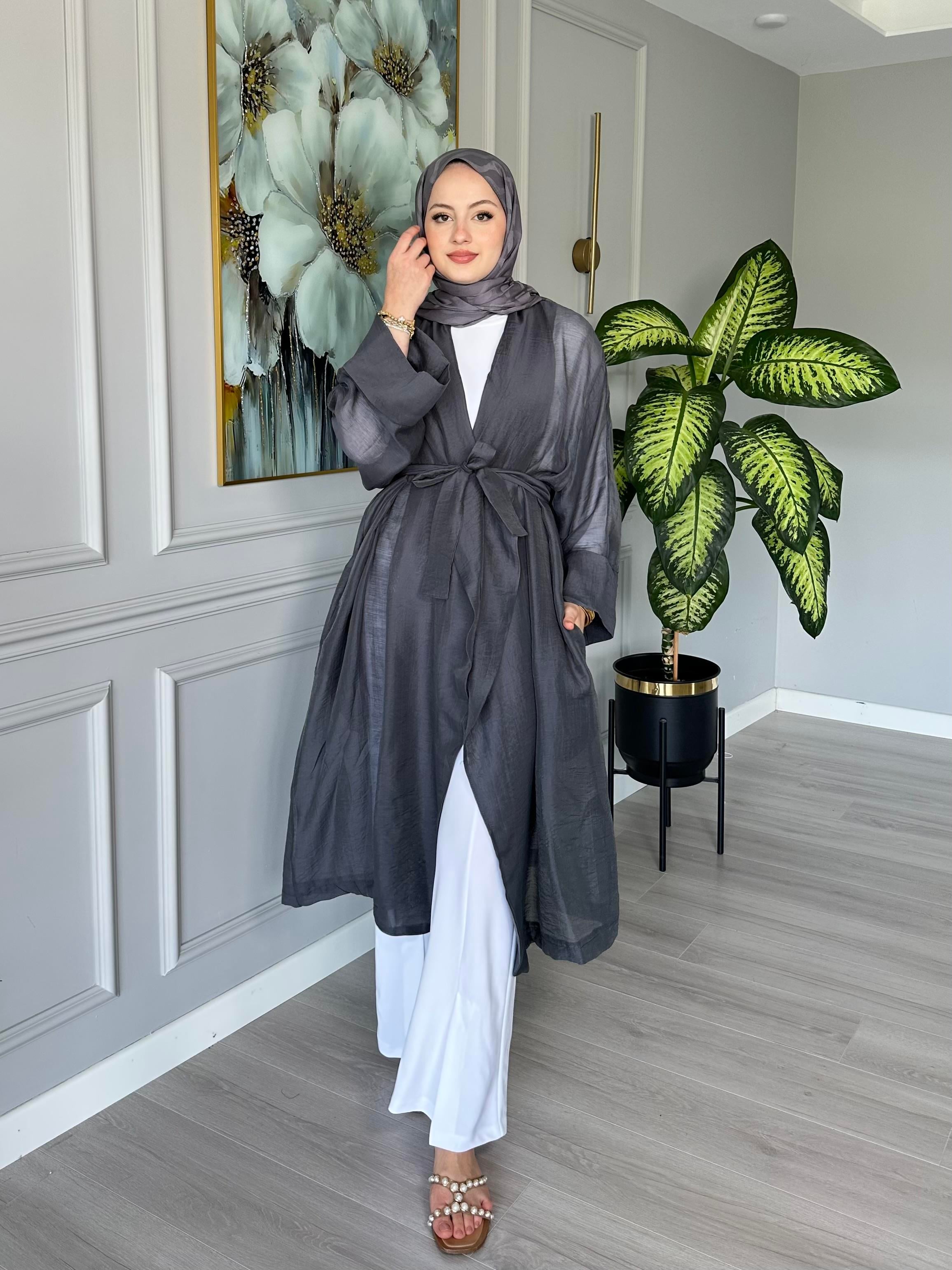 Seyyar Kemerli Pamuk Vual Kimono – Antarsit